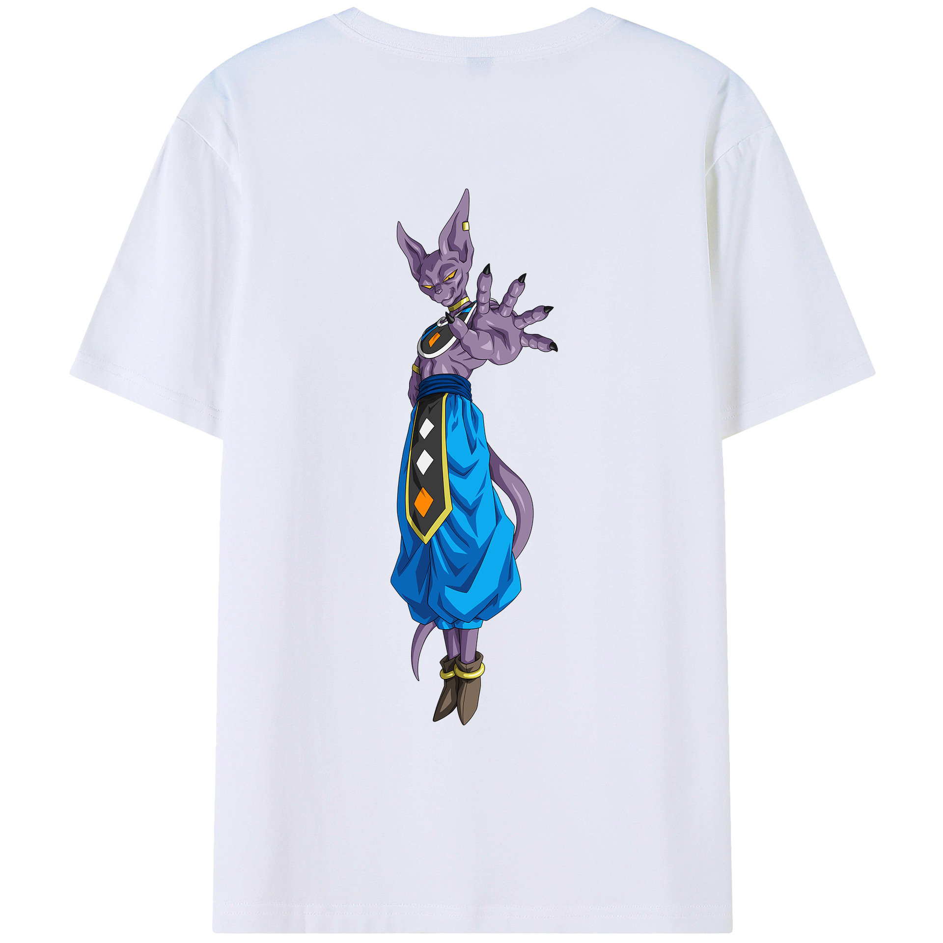 （画像用） ドラゴンボール ビルス 破壊神ビルス DRAGON BALL Beerus Birusu レディース半袖Tシャツ(バックプリント)