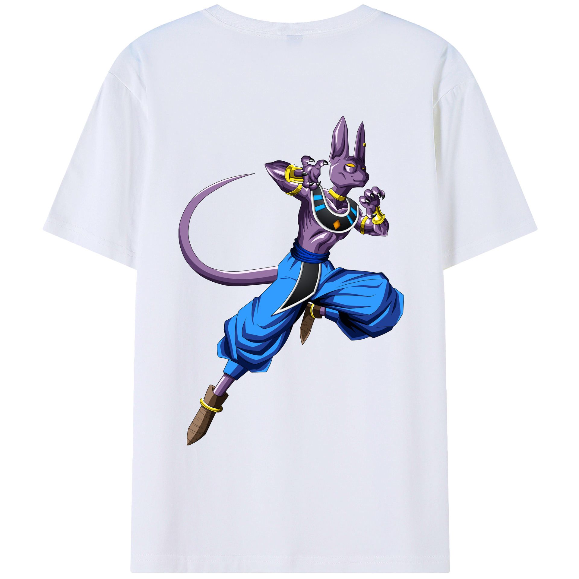 （画像用） ドラゴンボール ビルス 破壊神ビルス DRAGON BALL Beerus Birusu レディース半袖Tシャツ(バックプリント)