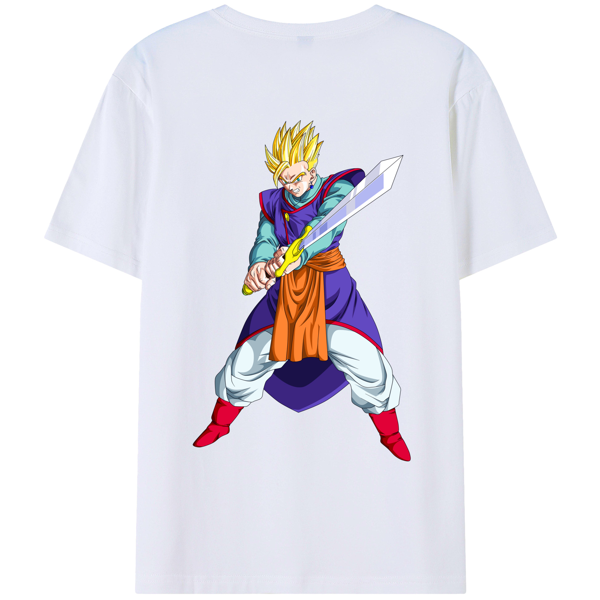 （画像用） ドラゴンボール 孫 悟飯（そんごはん）DRAGON BALL Son Gohan レディース半袖Tシャツ(バックプリント)
