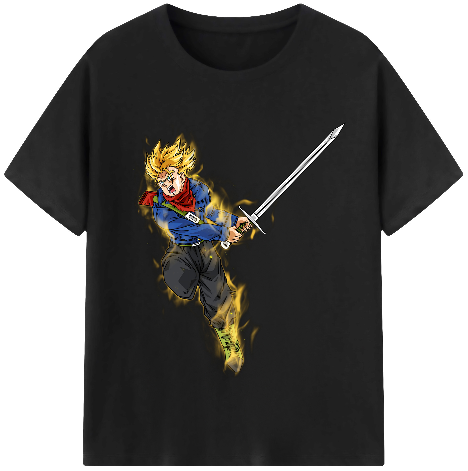 （画像用） ドラゴンボール トランクス（Torankusu）DRAGON BALL Trunks レディースカジュアルプリントTシャツ（綿100％）