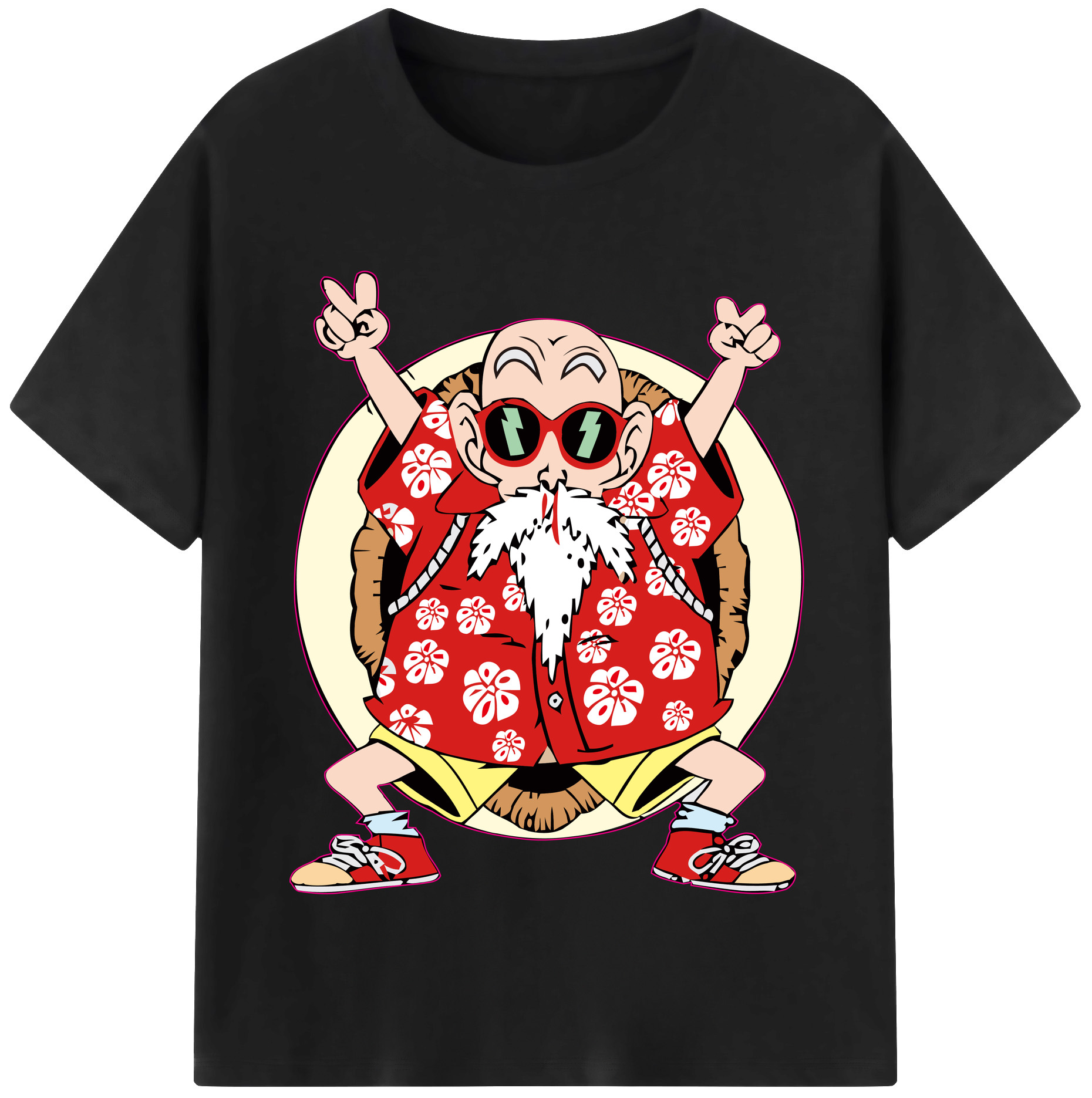 （画像用） ドラゴンボール 亀仙人（かめせんにん） DRAGON BALL Master Roshi Kame Sennin レディースカジュアルプリントTシャツ（綿100％）