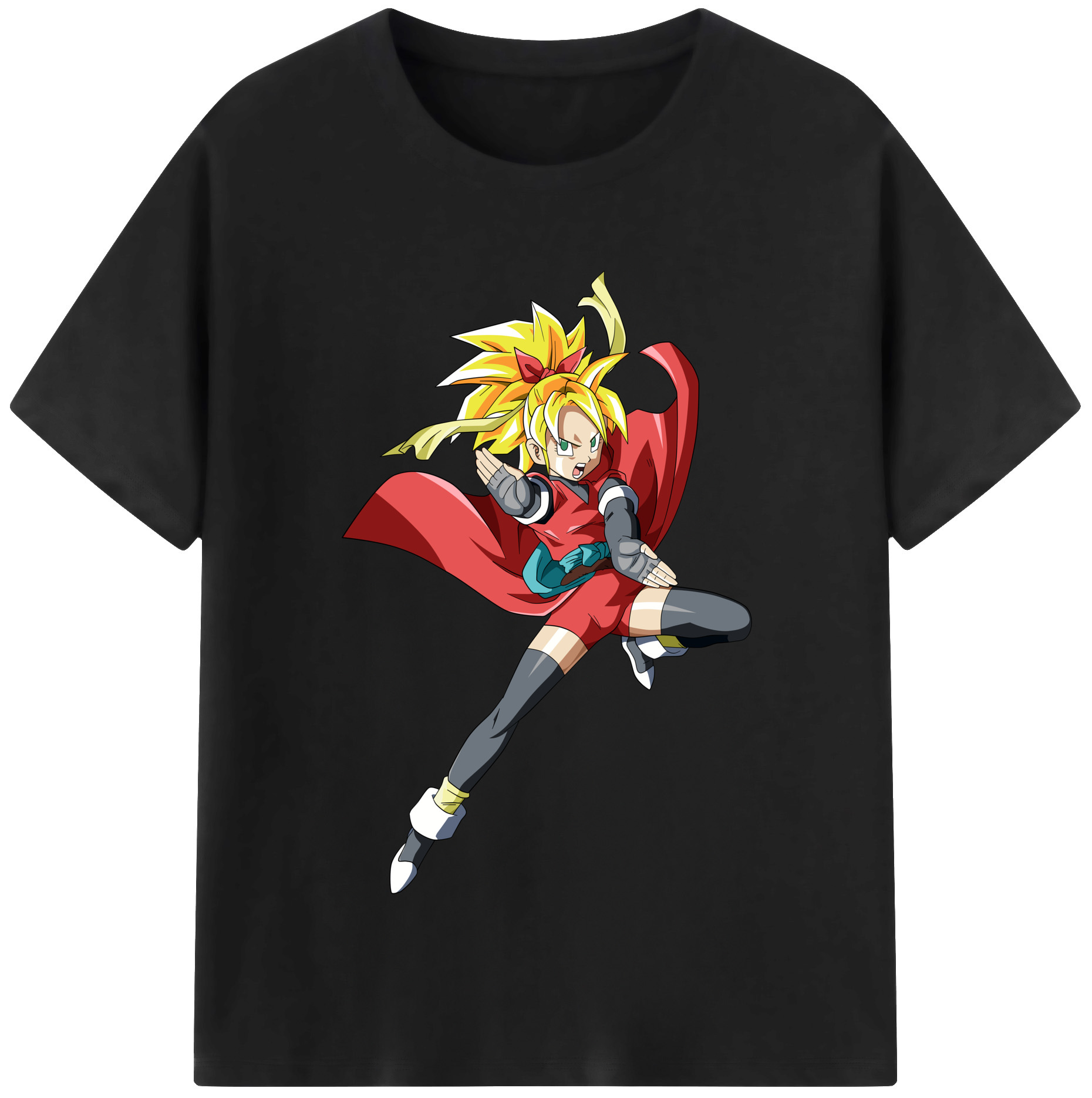 （画像用） ドラゴンボール カリフラ DRAGON BALL Caulifla レディースカジュアルプリントTシャツ（綿100％）