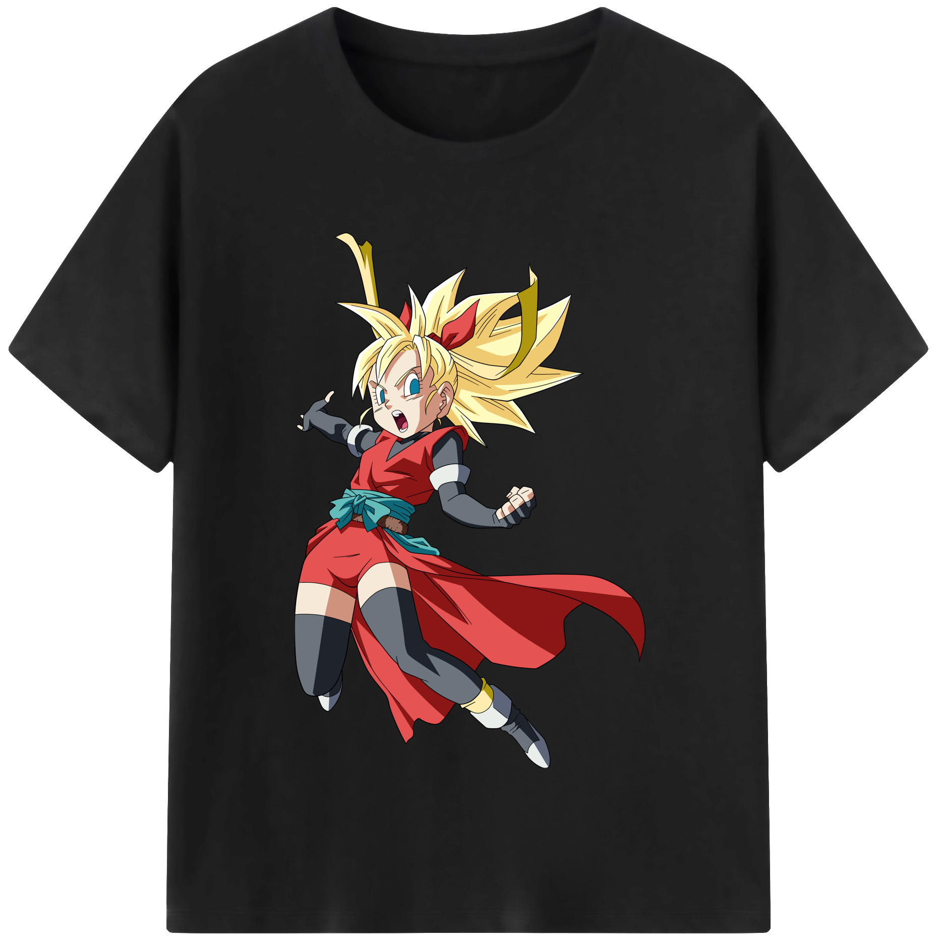 （画像用） ドラゴンボール カリフラ DRAGON BALL Caulifla レディースカジュアルプリントTシャツ（綿100％）