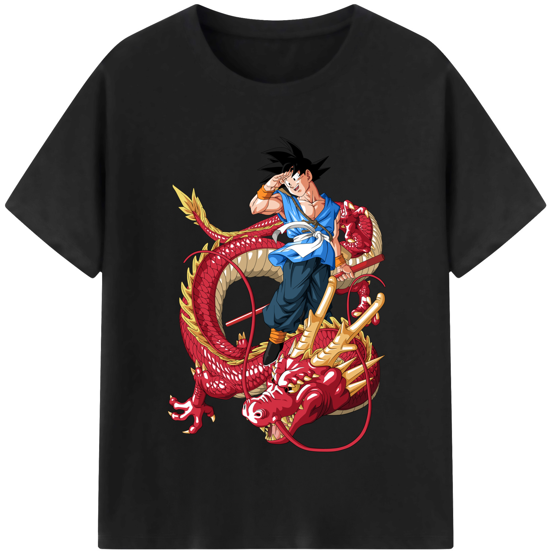 （画像用） ドラゴンボール 孫悟空（そん ごくう）Son Goku カカロット DRAGON BALL Kakarotto レディースカジュアルプリントTシャツ（綿100％）