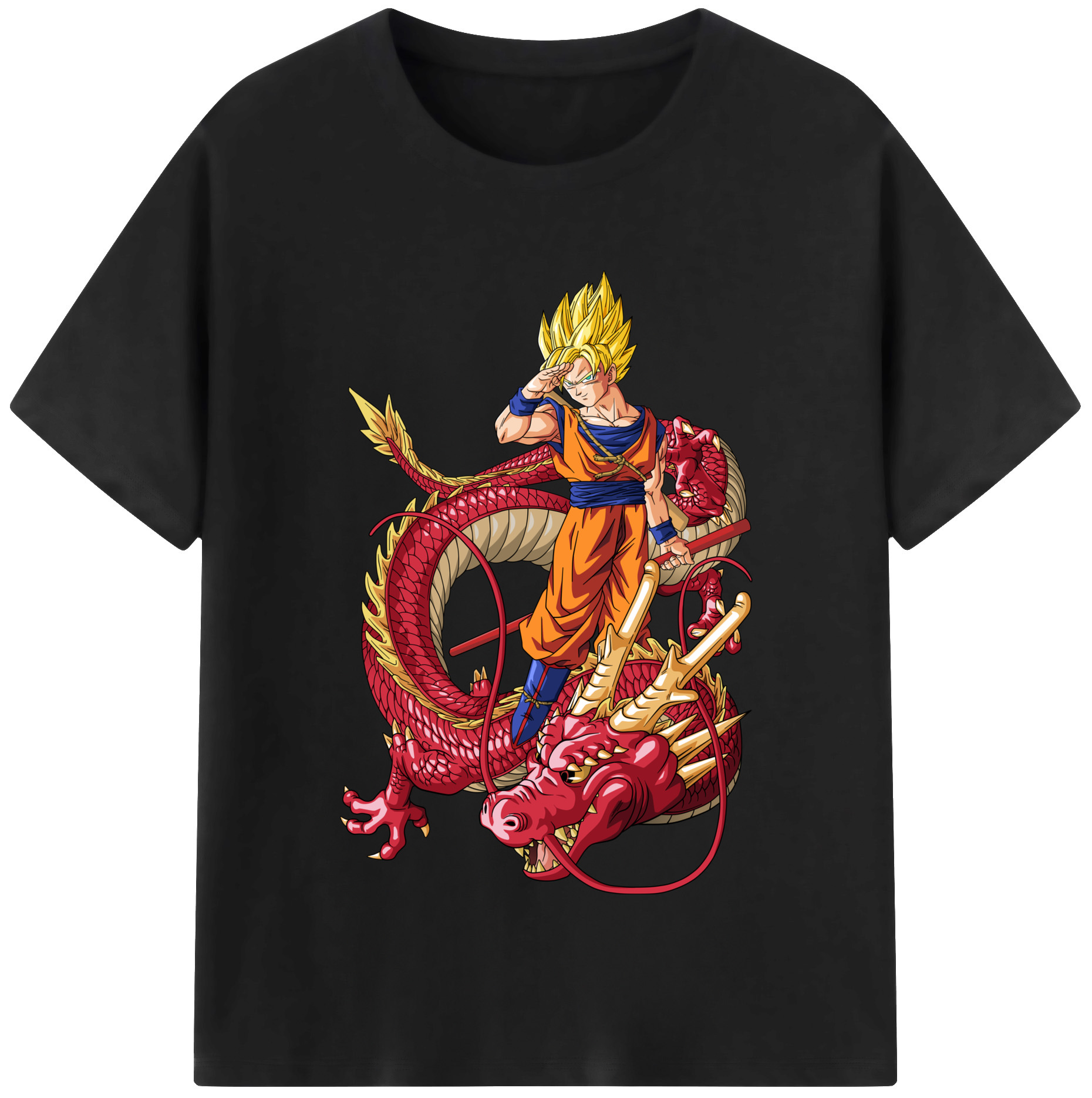 （画像用） ドラゴンボール 孫悟空（そん ごくう）Son Goku カカロット DRAGON BALL Kakarotto レディースカジュアルプリントTシャツ（綿100％）
