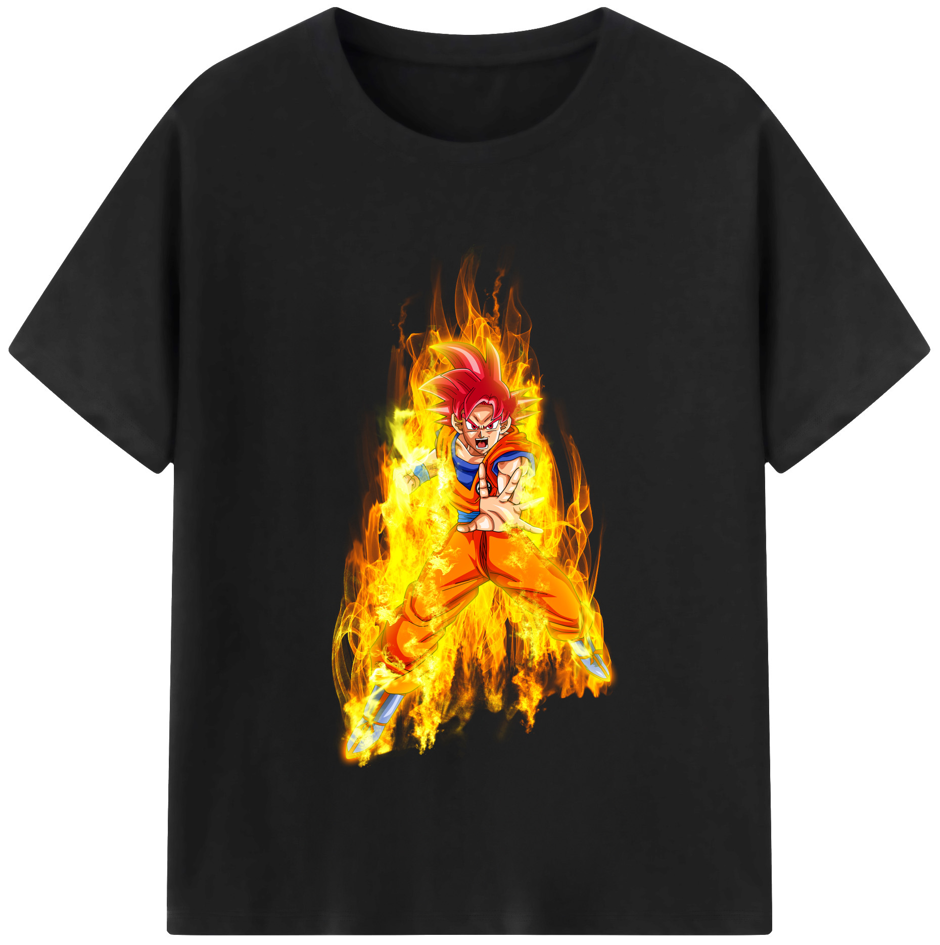 （画像用） ドラゴンボール 孫悟空（そん ごくう）Son Goku カカロット DRAGON BALL Kakarotto レディースカジュアルプリントTシャツ（綿100％）