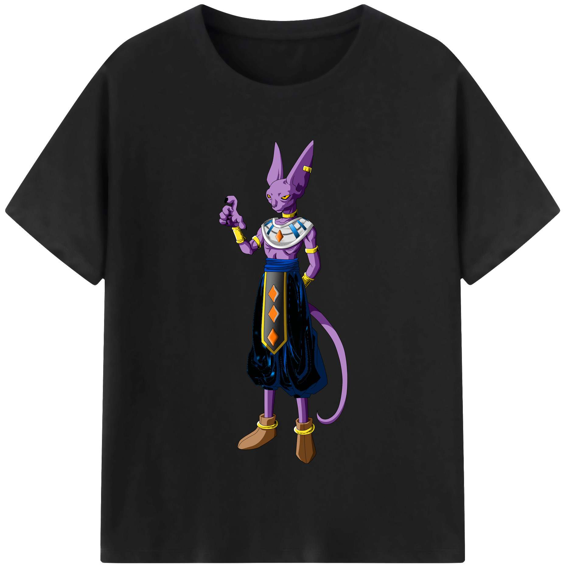 （画像用） ドラゴンボール ビルス 破壊神ビルス DRAGON BALL Beerus Birusu レディースカジュアルプリントTシャツ（綿100％）