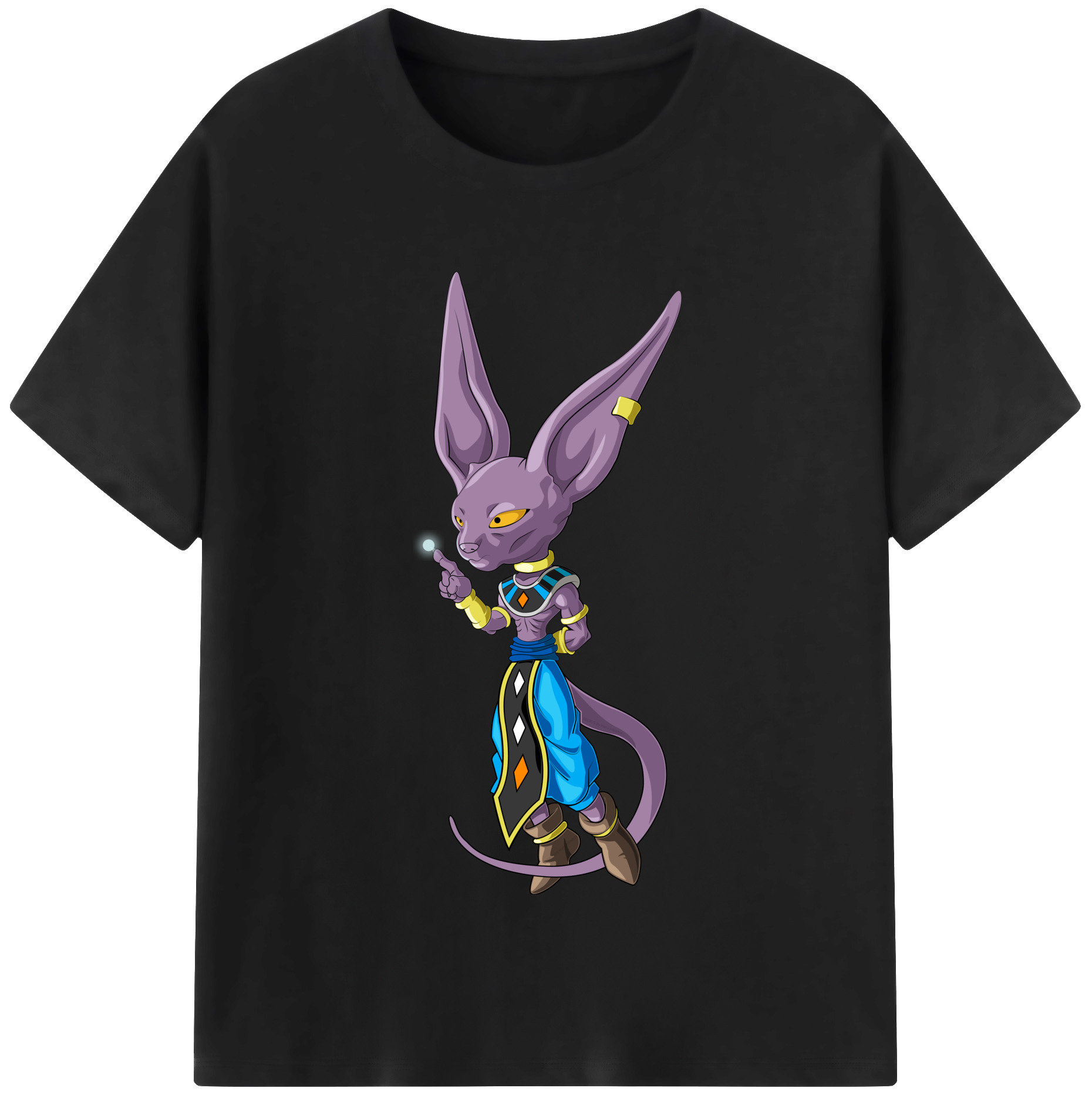 （画像用） ドラゴンボール ビルス 破壊神ビルス DRAGON BALL Beerus Birusu レディースカジュアルプリントTシャツ（綿100％）