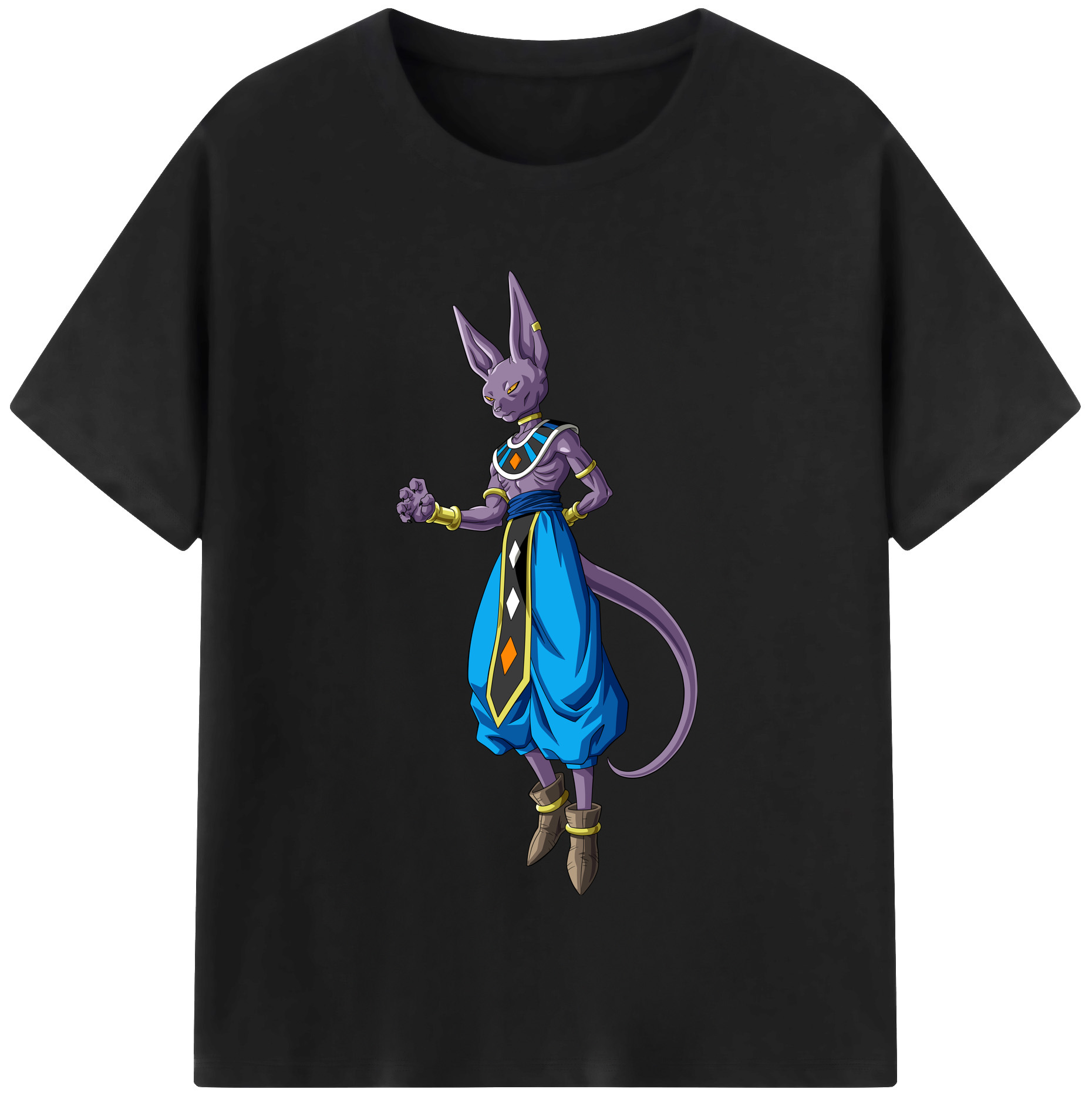 （画像用） ドラゴンボール ビルス 破壊神ビルス DRAGON BALL Beerus Birusu レディースカジュアルプリントTシャツ（綿100％）