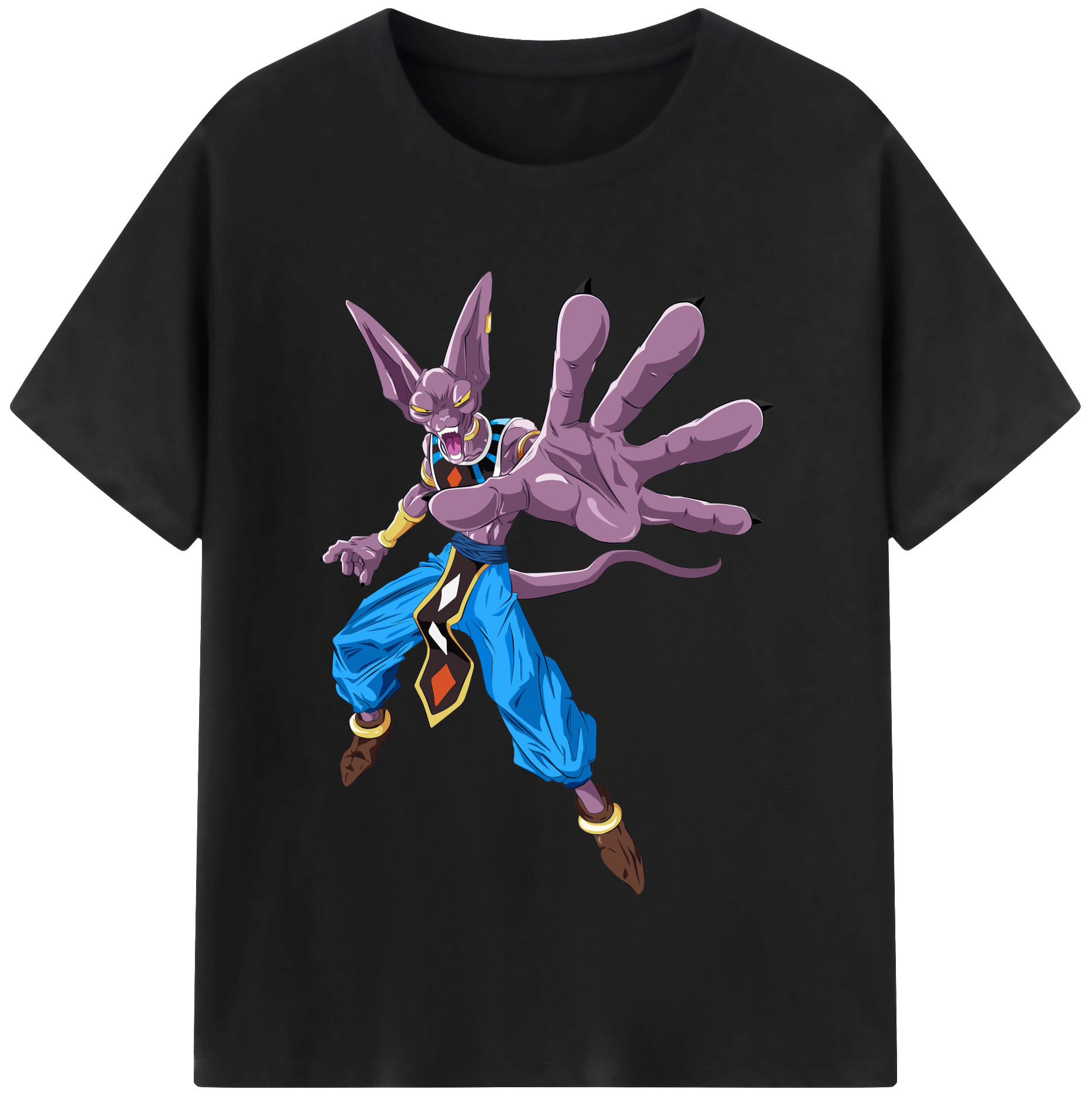 （画像用） ドラゴンボール ビルス 破壊神ビルス DRAGON BALL Beerus Birusu レディースカジュアルプリントTシャツ（綿100％）