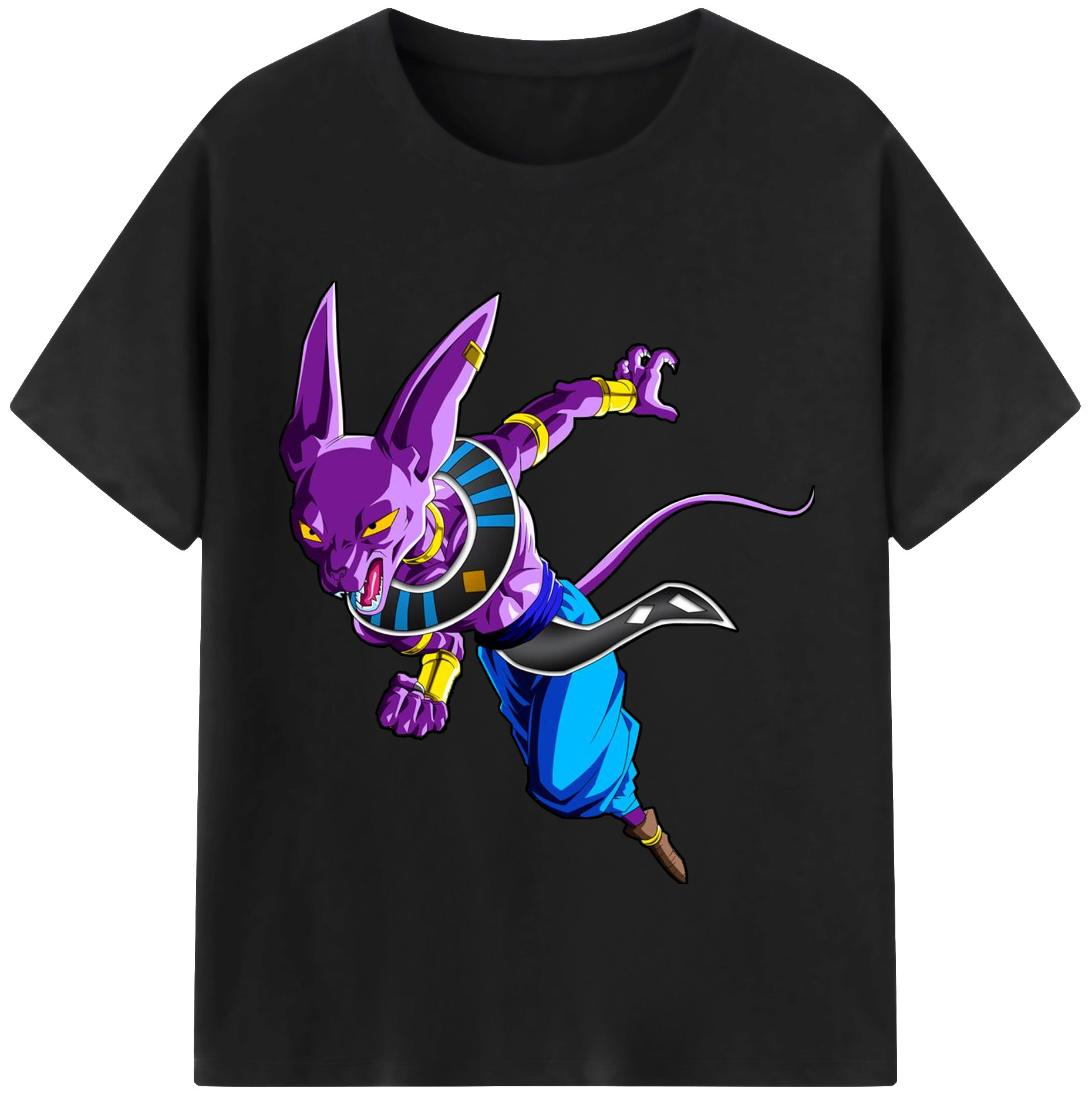 （画像用） ドラゴンボール ビルス 破壊神ビルス DRAGON BALL Beerus Birusu レディースカジュアルプリントTシャツ（綿100％）