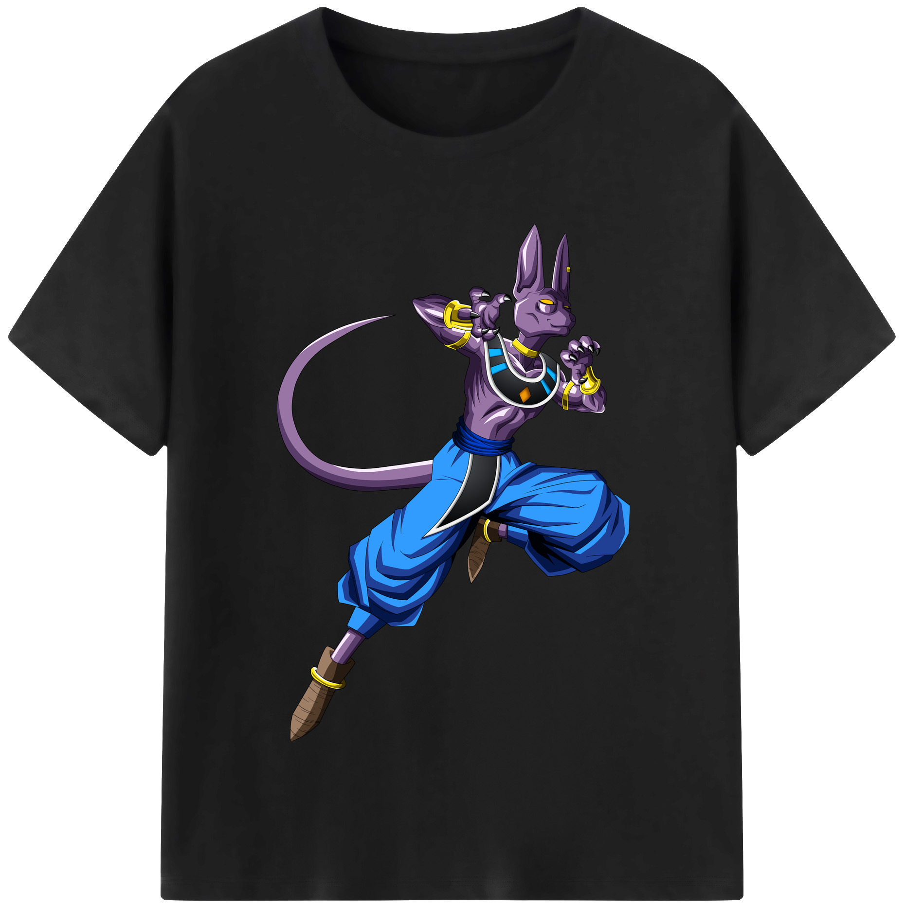 （画像用） ドラゴンボール ビルス 破壊神ビルス DRAGON BALL Beerus Birusu レディースカジュアルプリントTシャツ（綿100％）