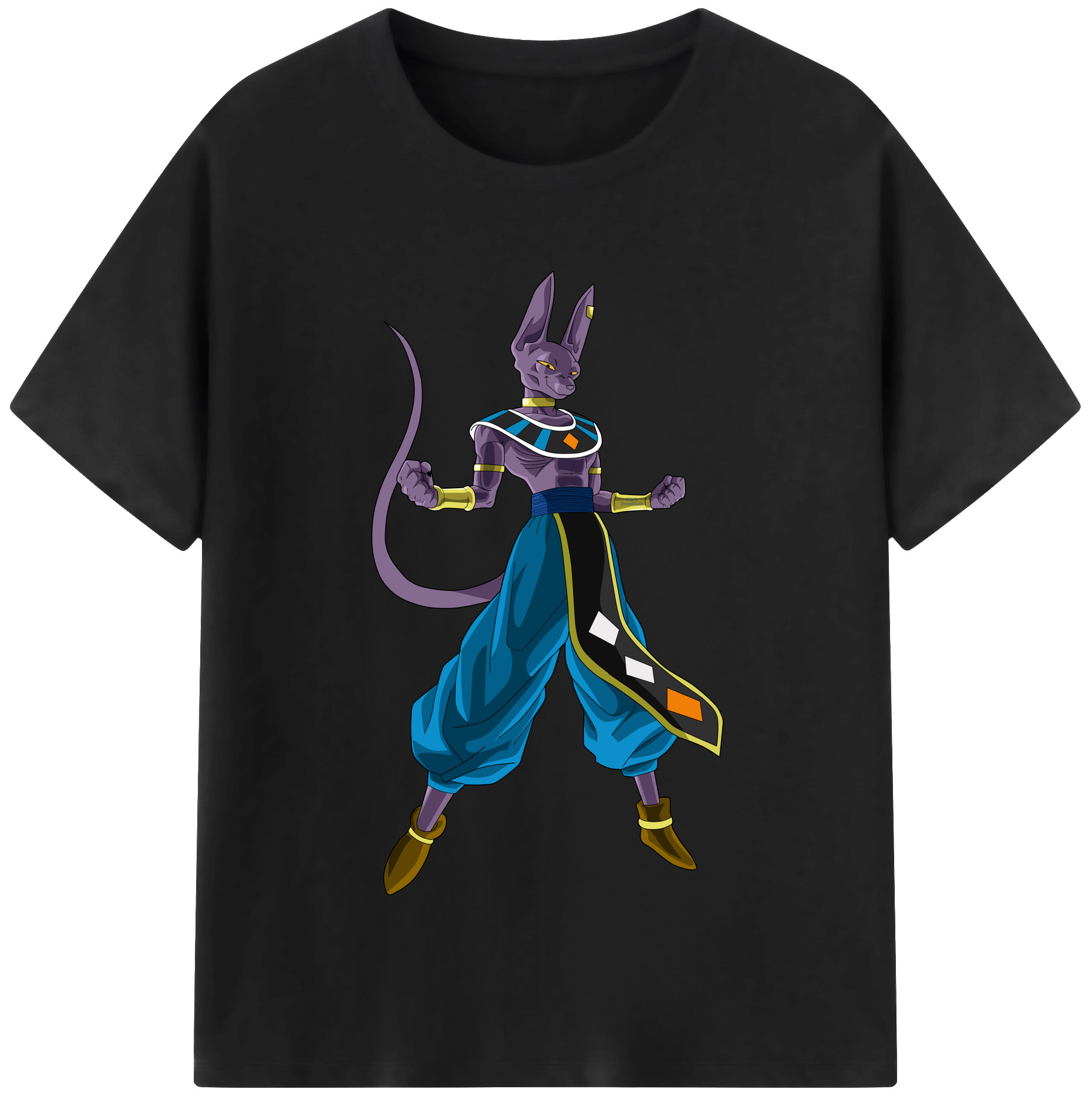 （画像用） ドラゴンボール ビルス 破壊神ビルス DRAGON BALL Beerus Birusu レディースカジュアルプリントTシャツ（綿100％）