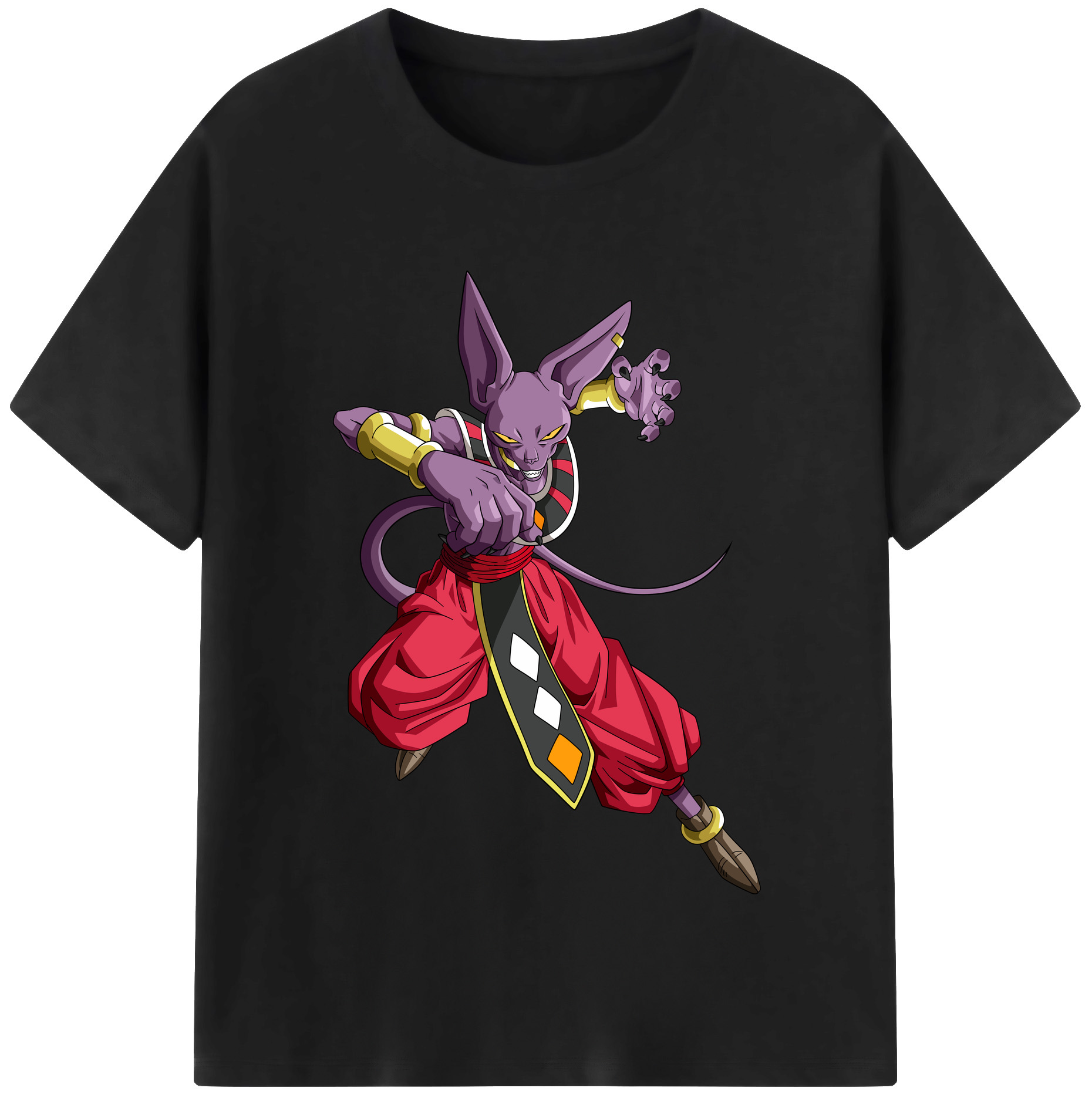（画像用） ドラゴンボール ビルス 破壊神ビルス DRAGON BALL Beerus Birusu レディースカジュアルプリントTシャツ（綿100％）