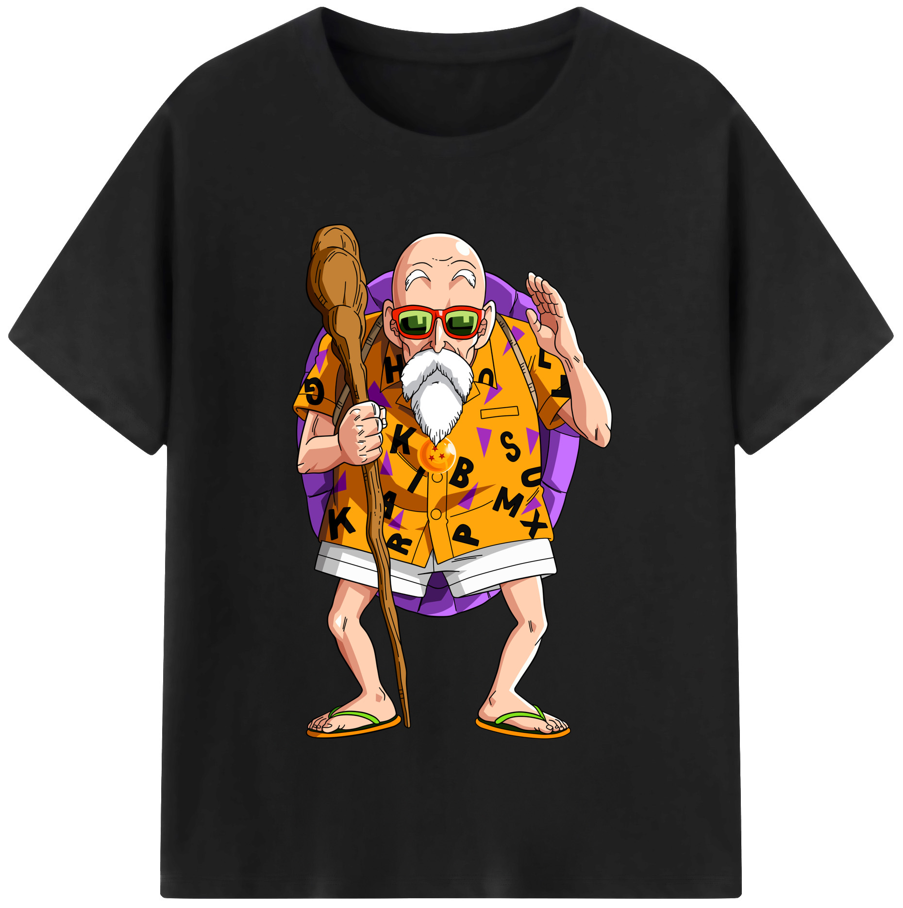 （画像用） ドラゴンボール 亀仙人（かめせんにん） DRAGON BALL Master Roshi Kame Sennin レディースカジュアルプリントTシャツ（綿100％）