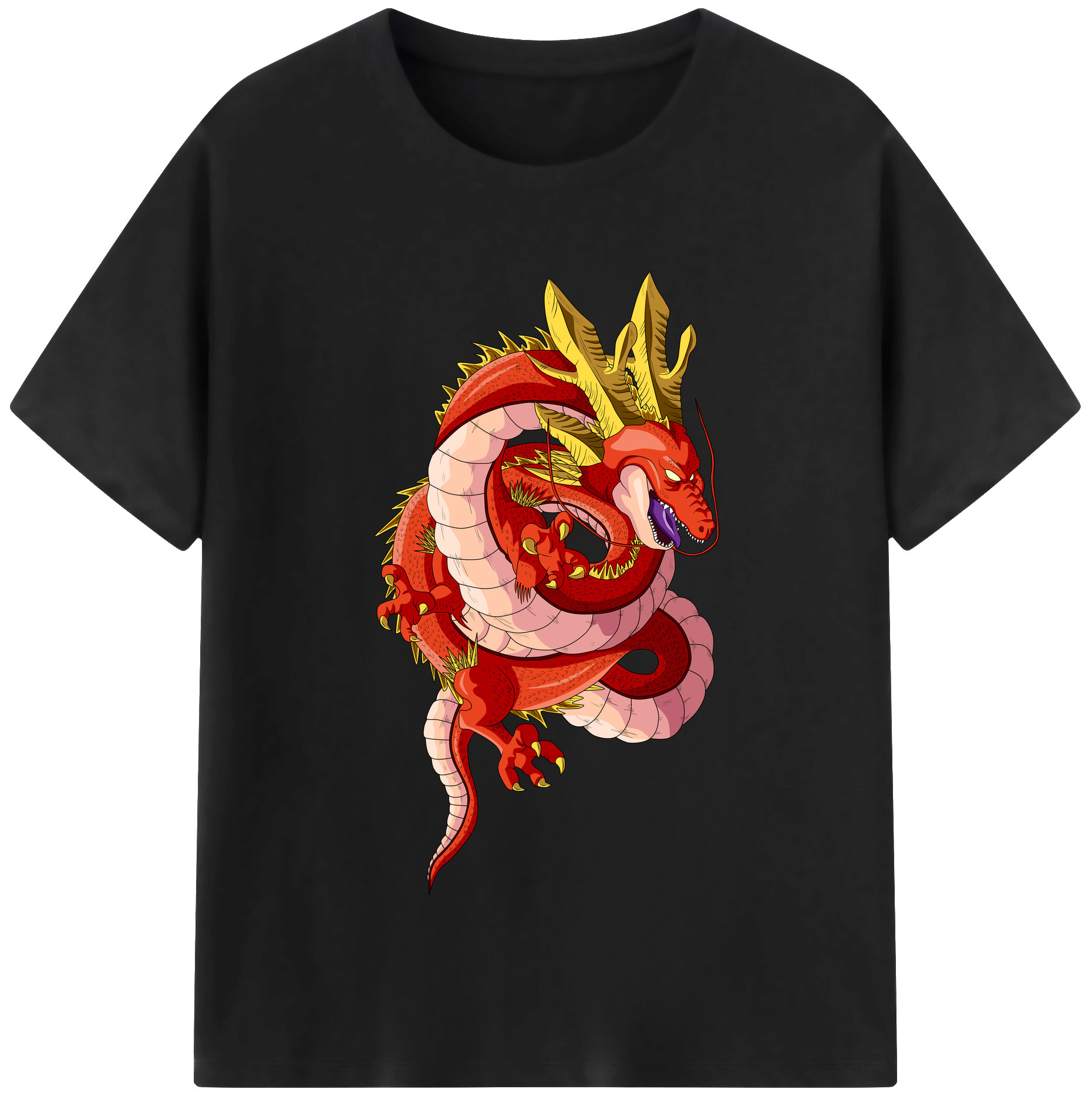 （画像用） ドラゴンボール 神龍 シェンロン DRAGON BALL Shenron レディースカジュアルプリントTシャツ（綿100％）