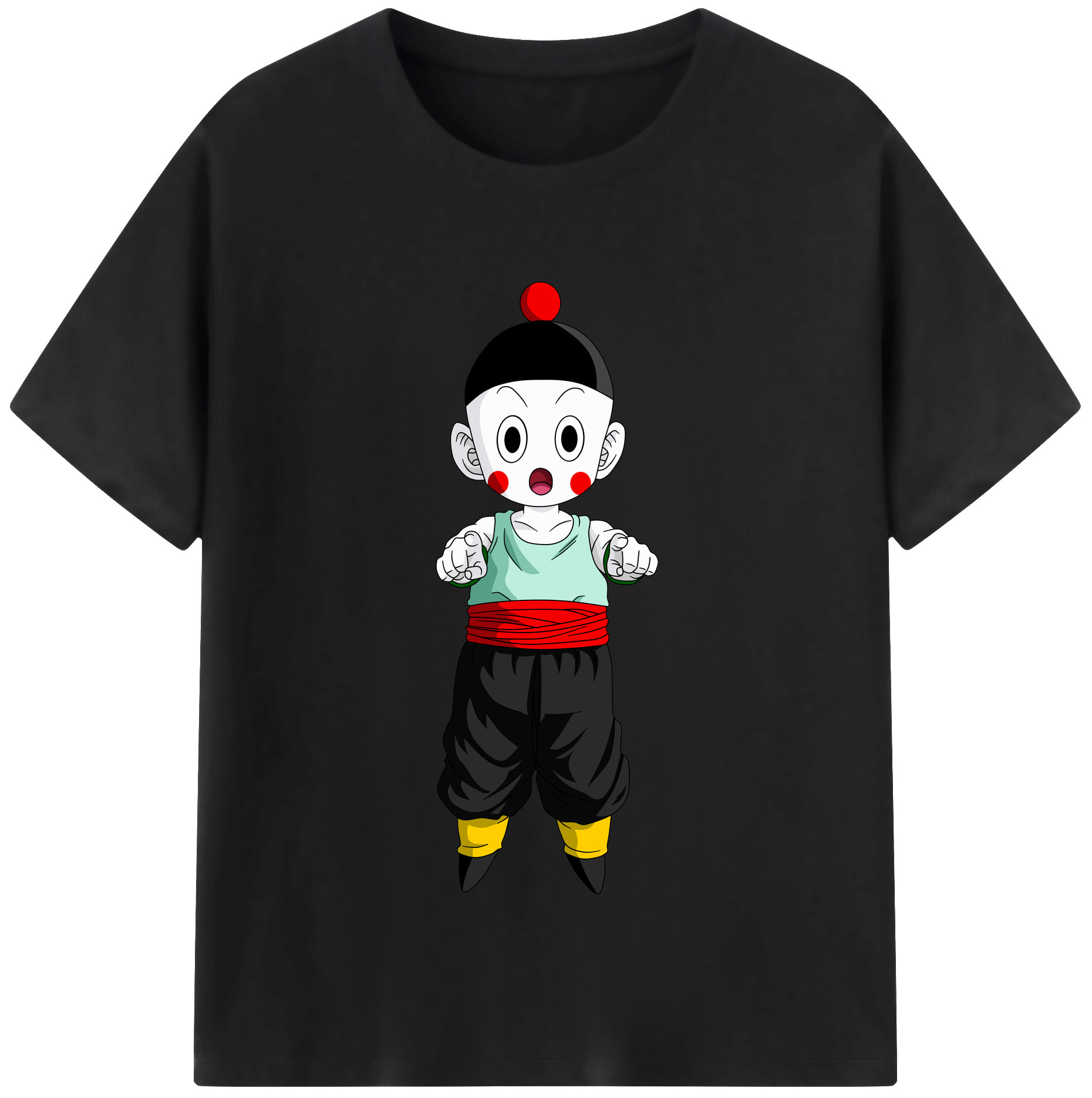 （画像用） ドラゴンボール 餃子（チャオズ）DRAGON BALL Chaoz レディースカジュアルプリントTシャツ（綿100％）