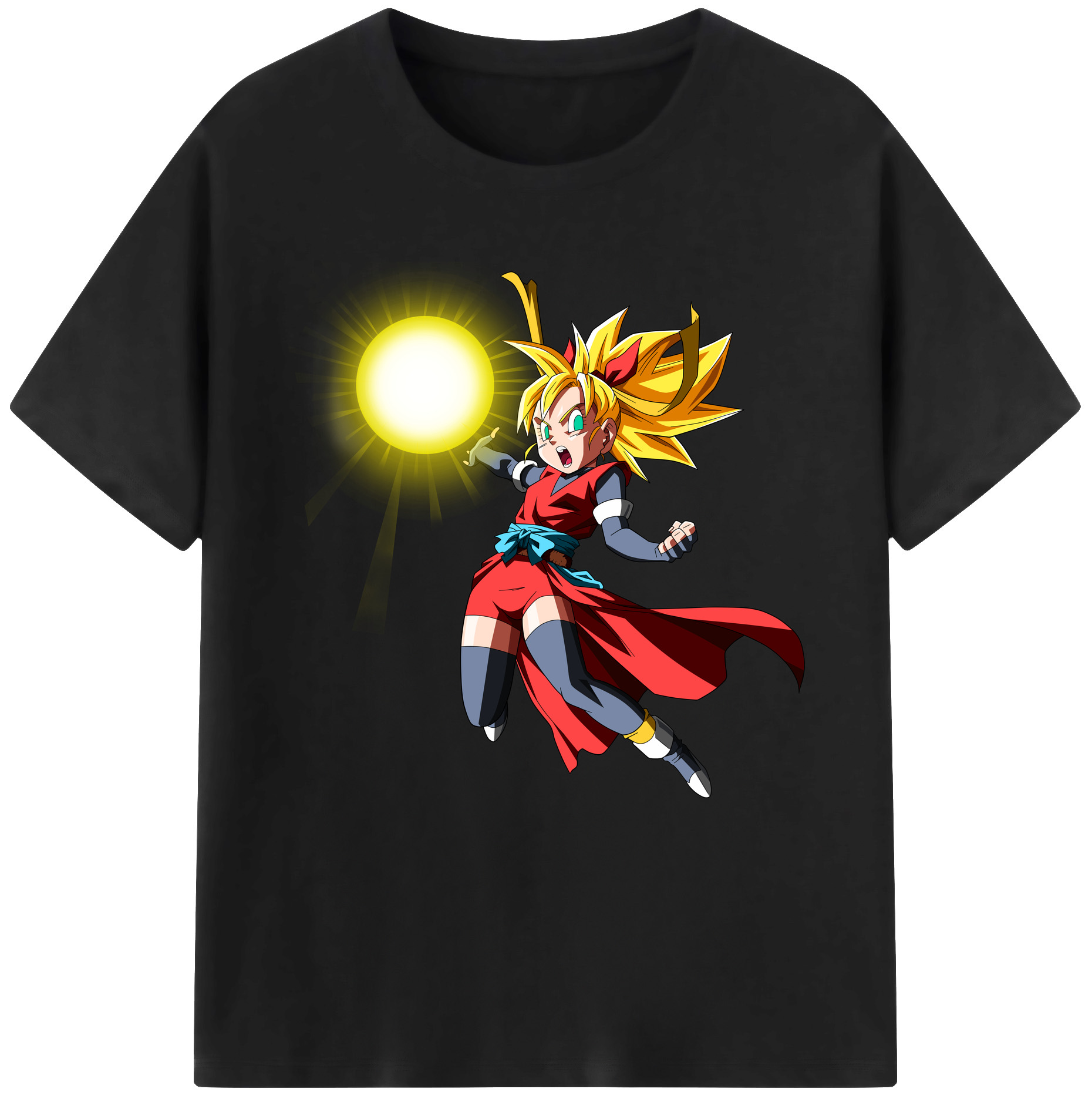 （画像用） ドラゴンボール カリフラ DRAGON BALL Caulifla レディースカジュアルプリントTシャツ（綿100％）