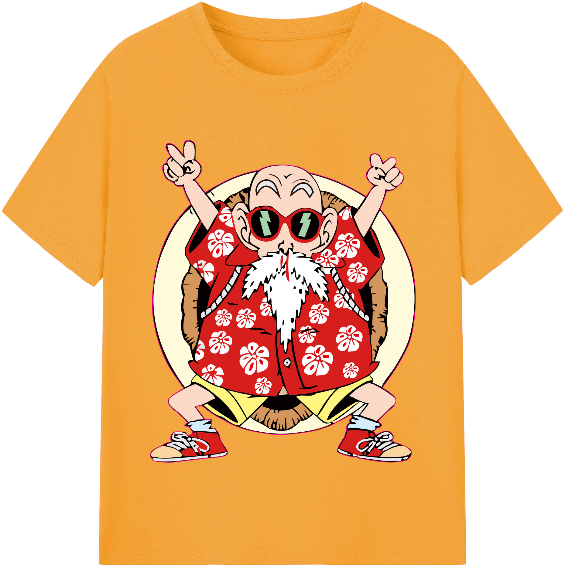 （画像用） ドラゴンボール 亀仙人（かめせんにん） DRAGON BALL Master Roshi Kame Sennin レディースカジュアルプリントTシャツ（綿100％）