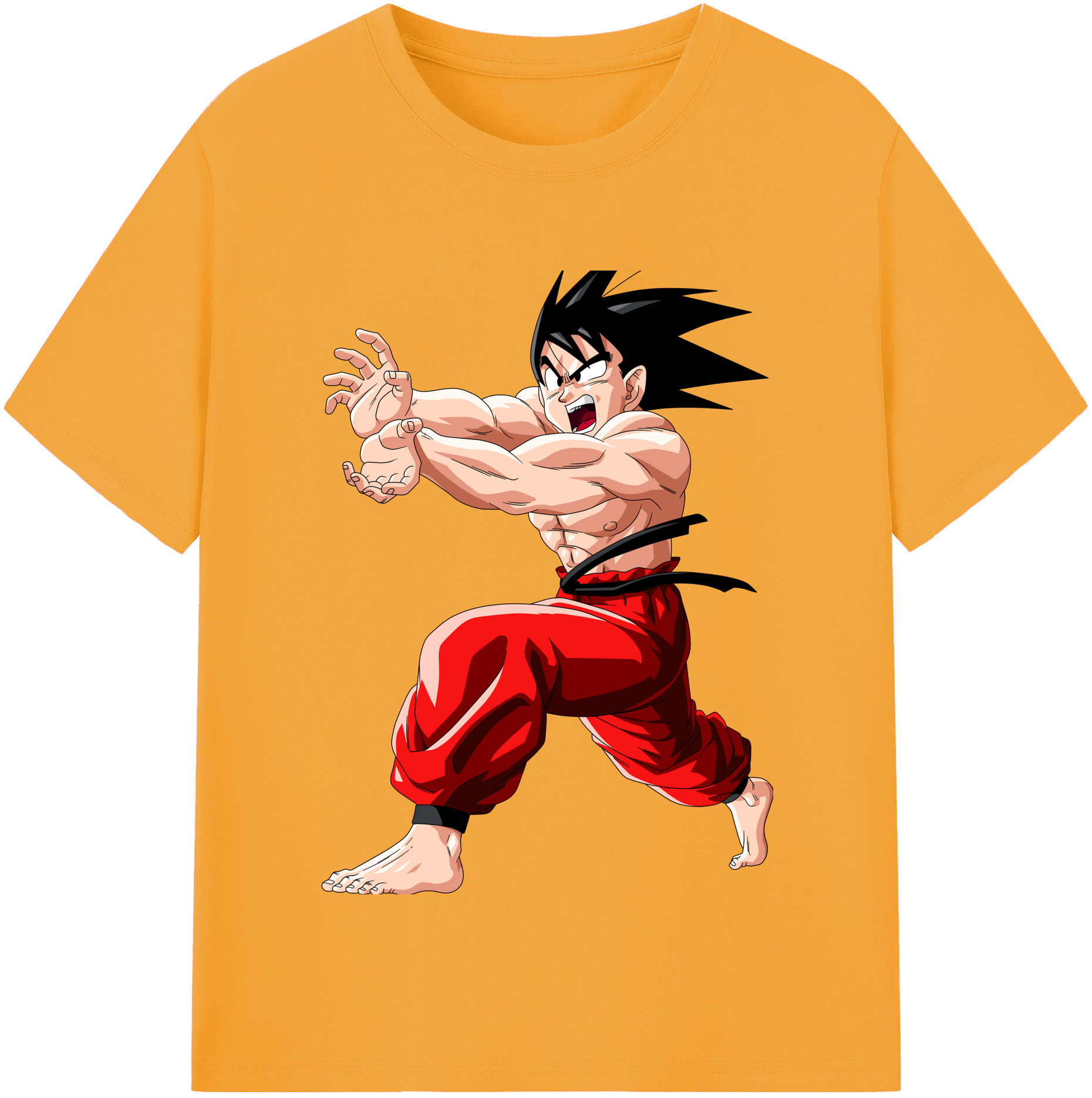（画像用） ドラゴンボール 孫悟空（そん ごくう）Son Goku カカロット DRAGON BALL Kakarotto レディースカジュアルプリントTシャツ（綿100％）