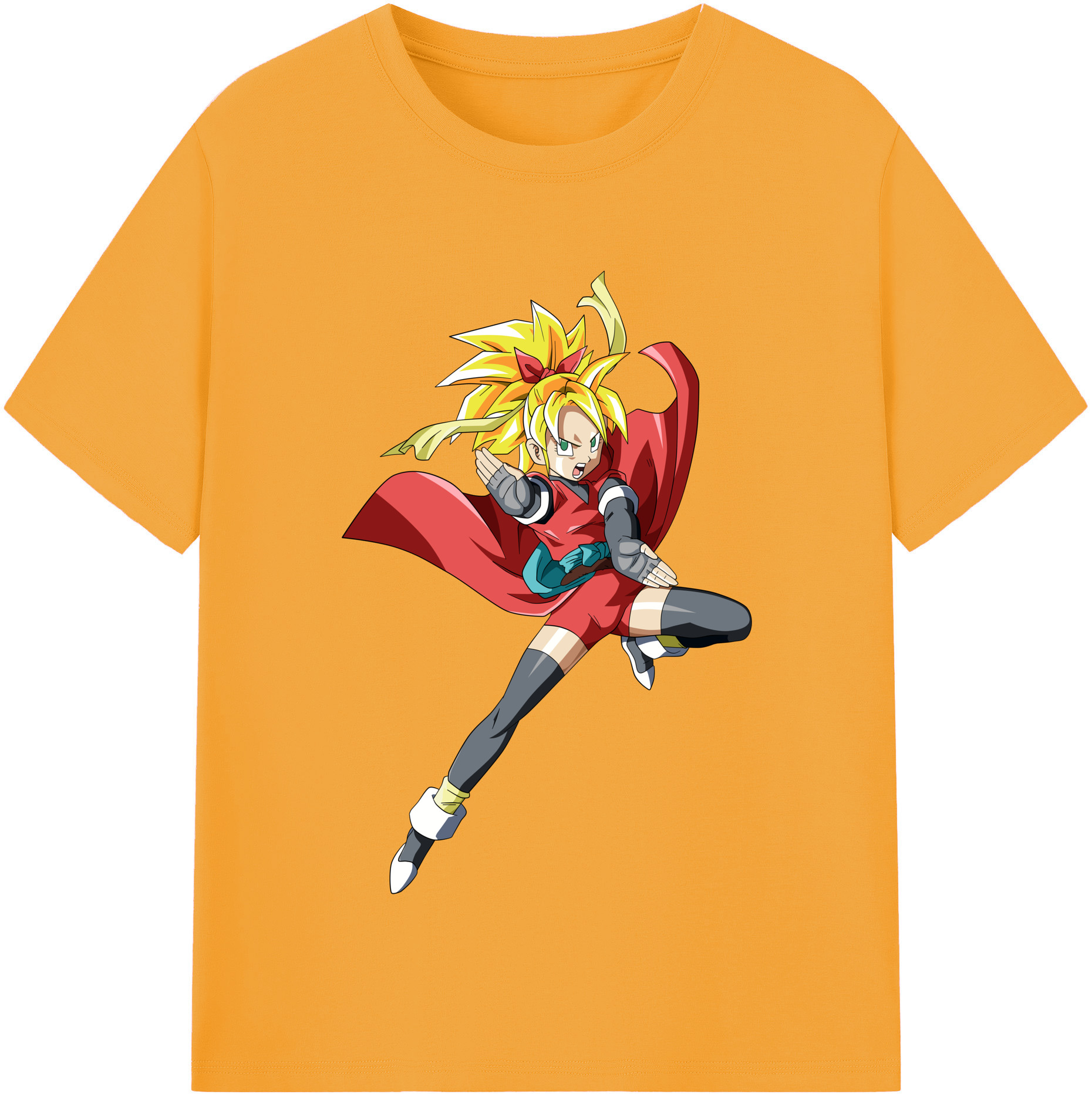 （画像用） ドラゴンボール カリフラ DRAGON BALL Caulifla レディースカジュアルプリントTシャツ（綿100％）