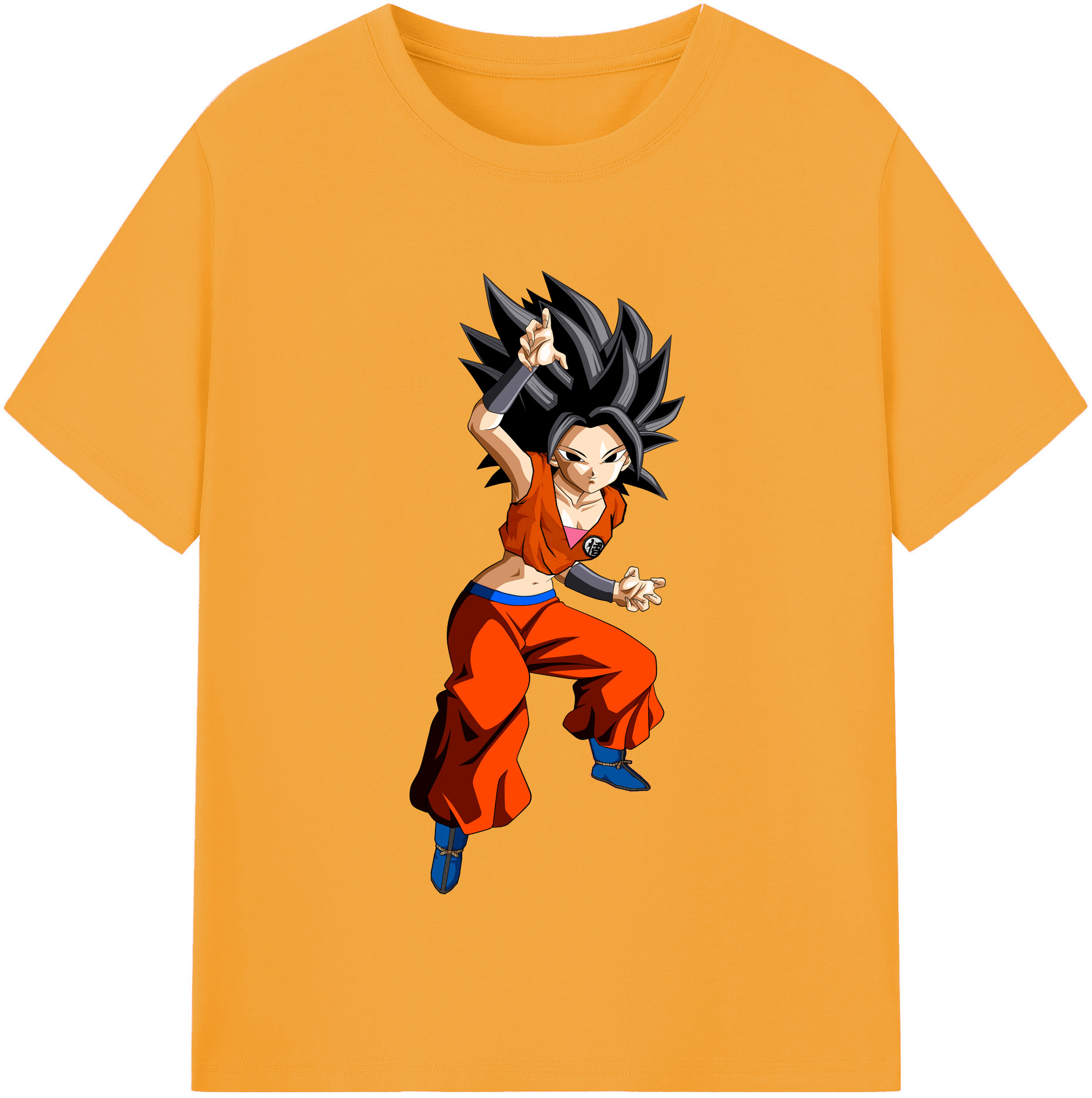 （画像用） ドラゴンボール カリフラ DRAGON BALL Caulifla レディースカジュアルプリントTシャツ（綿100％）