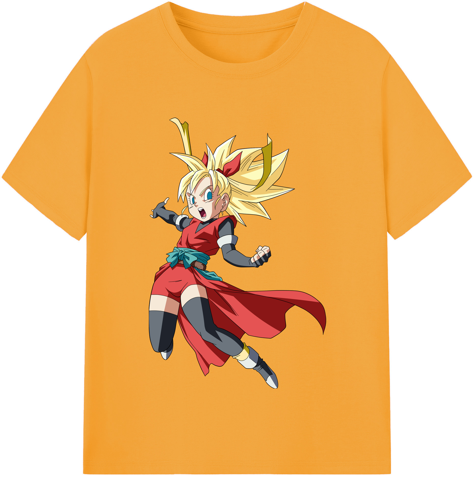 （画像用） ドラゴンボール カリフラ DRAGON BALL Caulifla レディースカジュアルプリントTシャツ（綿100％）