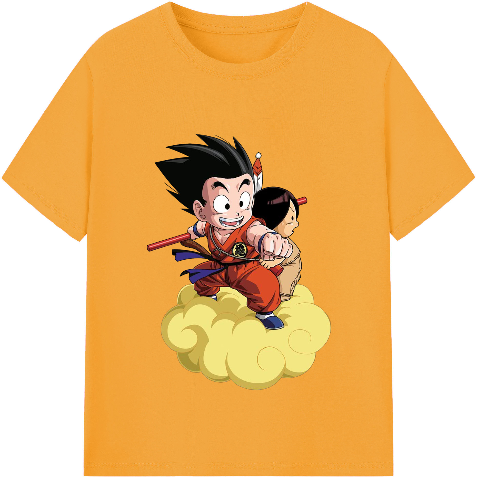（画像用） ドラゴンボール 孫悟空（そん ごくう）Son Goku カカロット DRAGON BALL Kakarotto レディースカジュアルプリントTシャツ（綿100％）