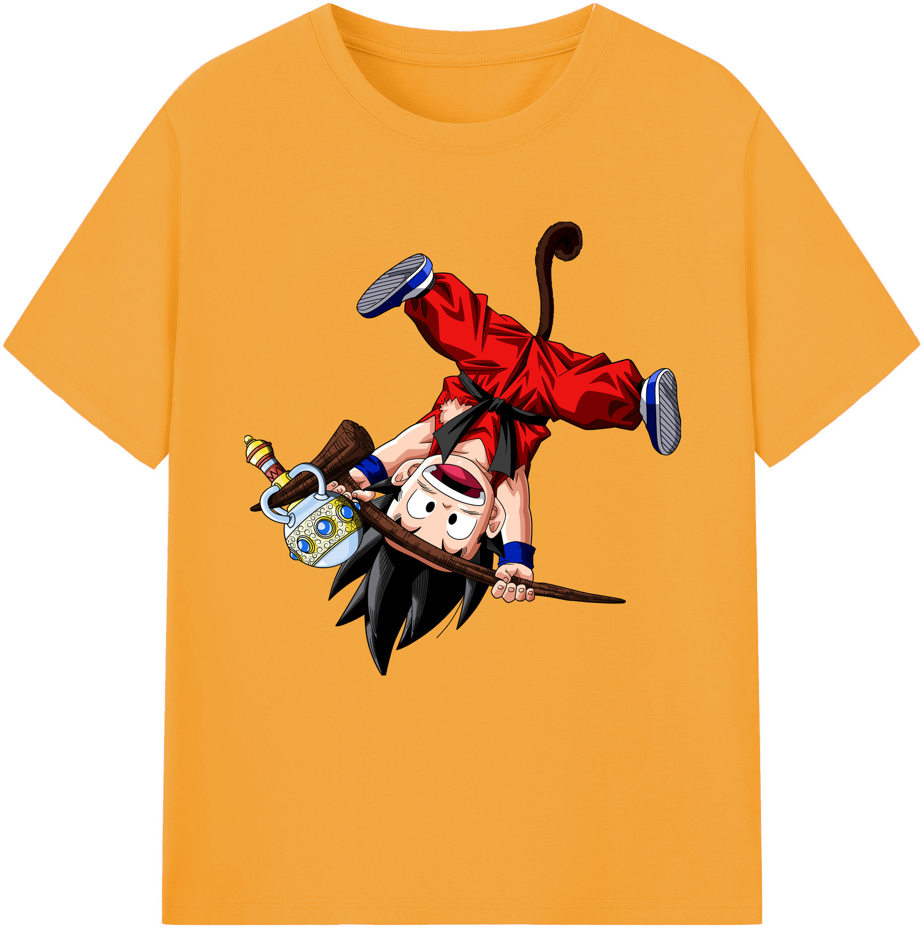 （画像用） ドラゴンボール 孫悟空（そん ごくう）Son Goku カカロット DRAGON BALL Kakarotto レディースカジュアルプリントTシャツ（綿100％）