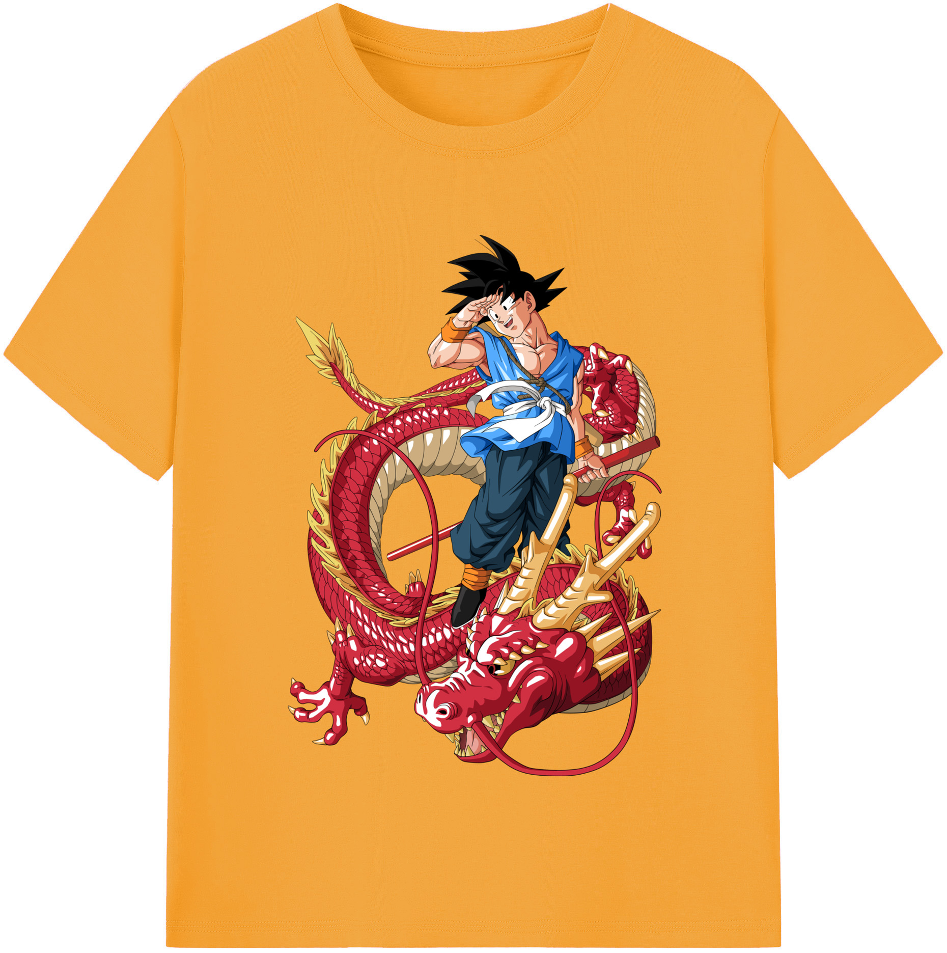 （画像用） ドラゴンボール 孫悟空（そん ごくう）Son Goku カカロット DRAGON BALL Kakarotto レディースカジュアルプリントTシャツ（綿100％）