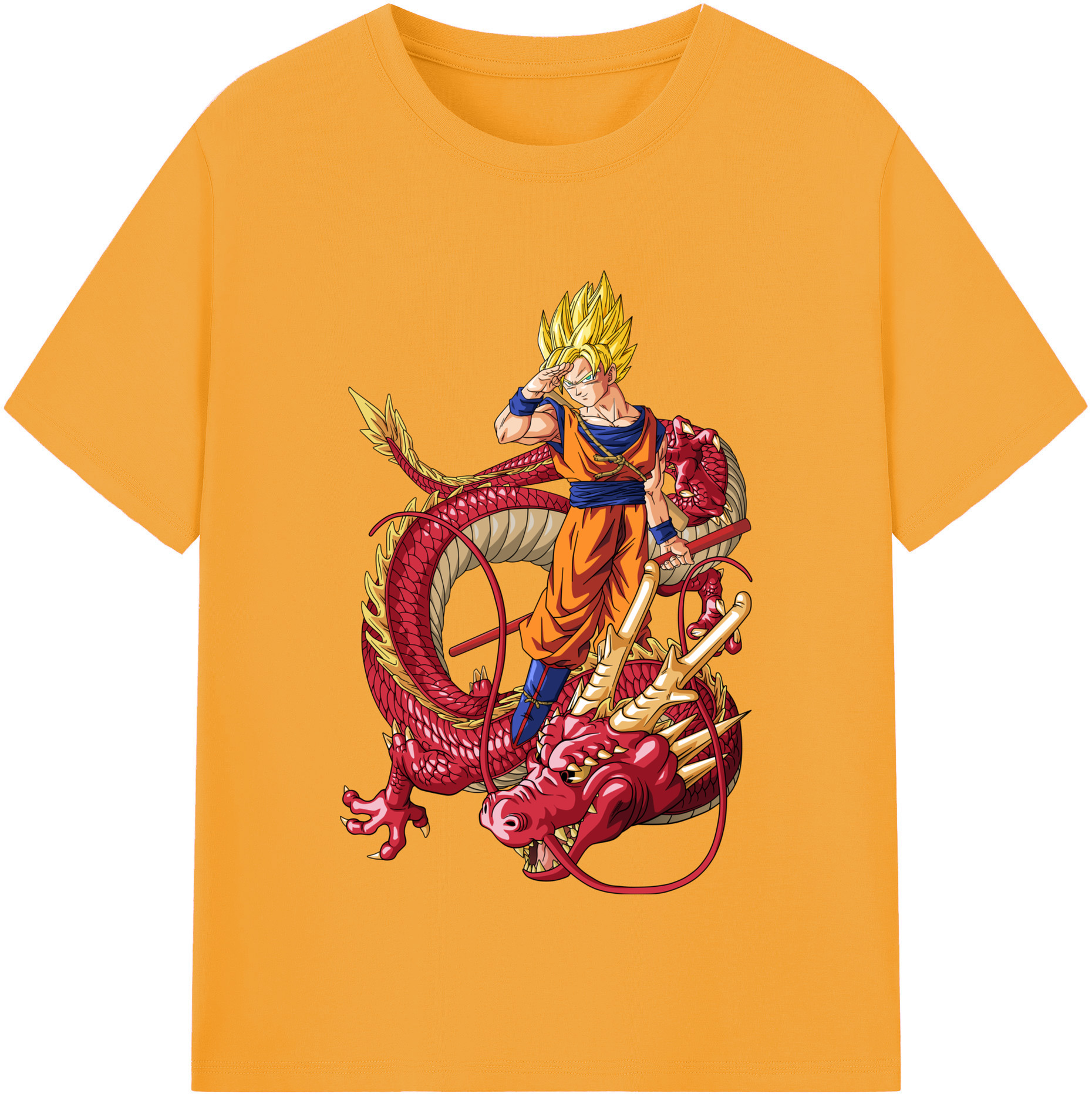 （画像用） ドラゴンボール 孫悟空（そん ごくう）Son Goku カカロット DRAGON BALL Kakarotto レディースカジュアルプリントTシャツ（綿100％）