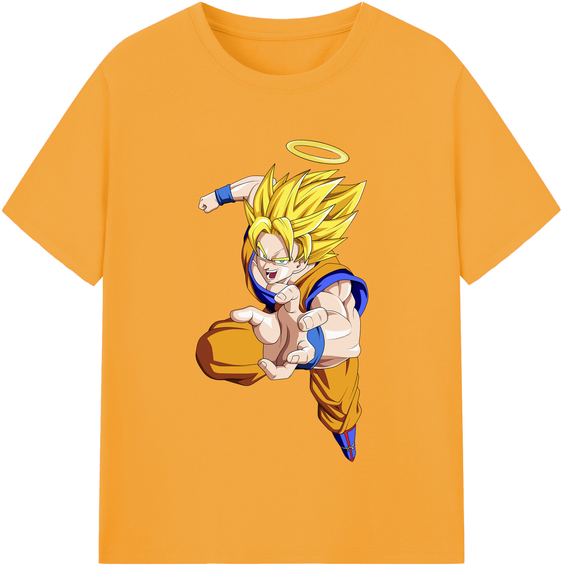 （画像用） ドラゴンボール 孫悟空（そん ごくう）Son Goku カカロット DRAGON BALL Kakarotto レディースカジュアルプリントTシャツ（綿100％）
