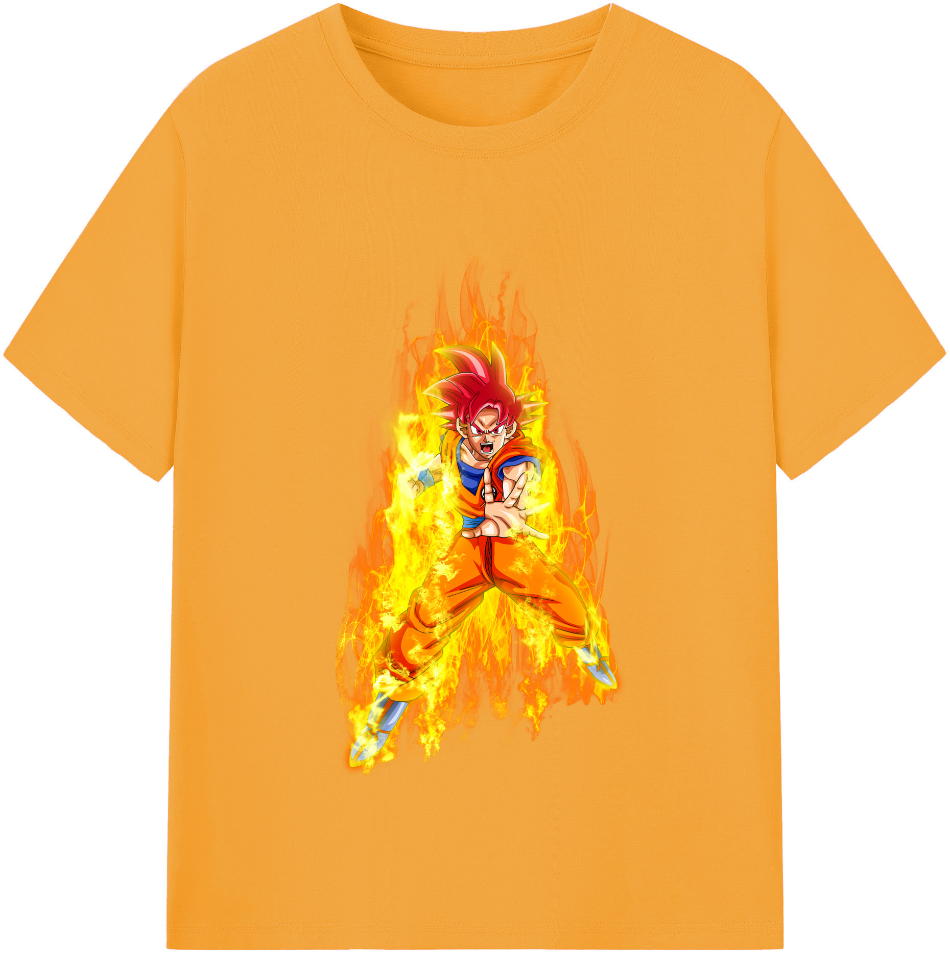 （画像用） ドラゴンボール 孫悟空（そん ごくう）Son Goku カカロット DRAGON BALL Kakarotto レディースカジュアルプリントTシャツ（綿100％）