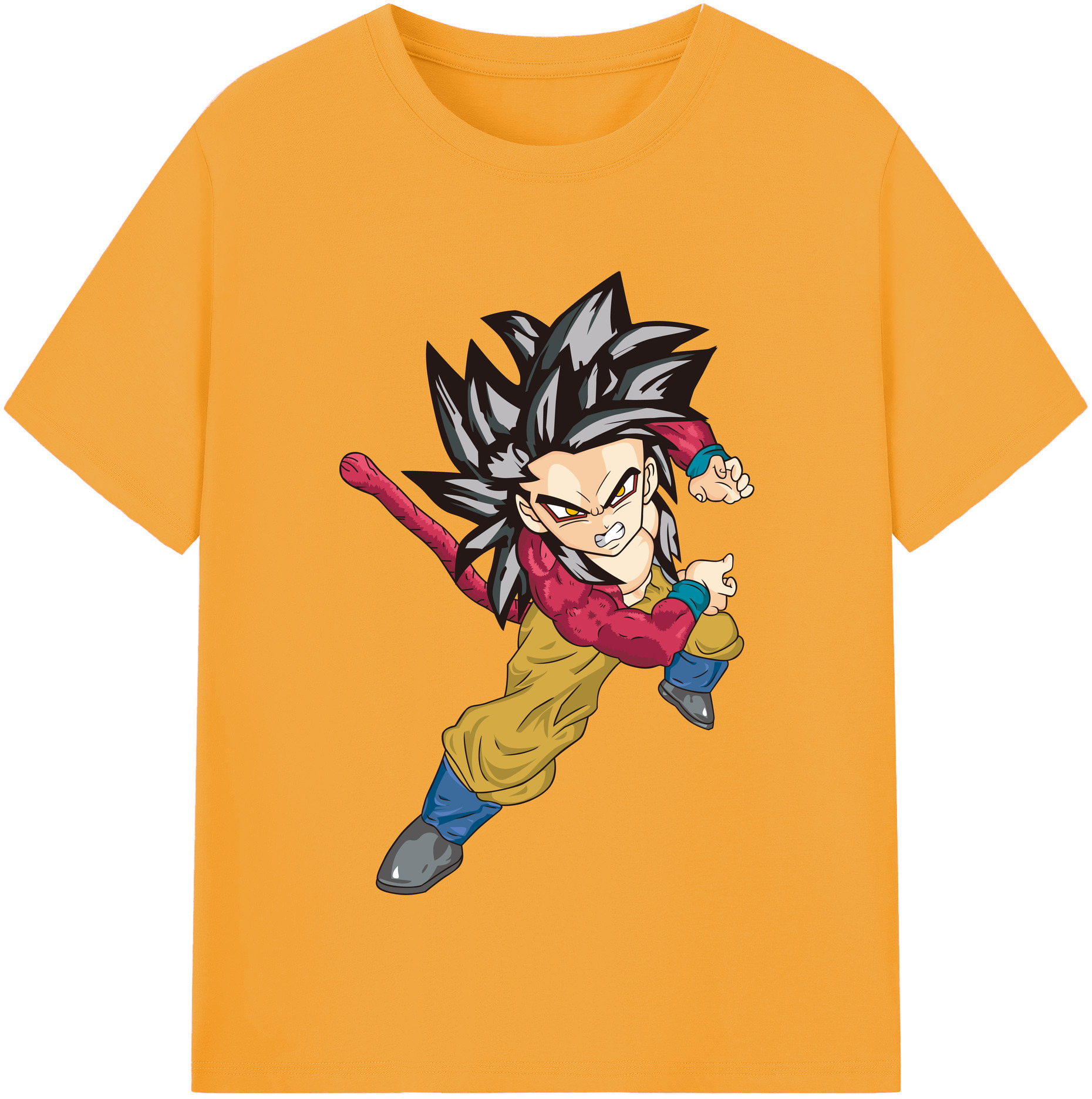 （画像用） ドラゴンボール 孫悟空（そん ごくう）Son Goku カカロット DRAGON BALL Kakarotto レディースカジュアルプリントTシャツ（綿100％）