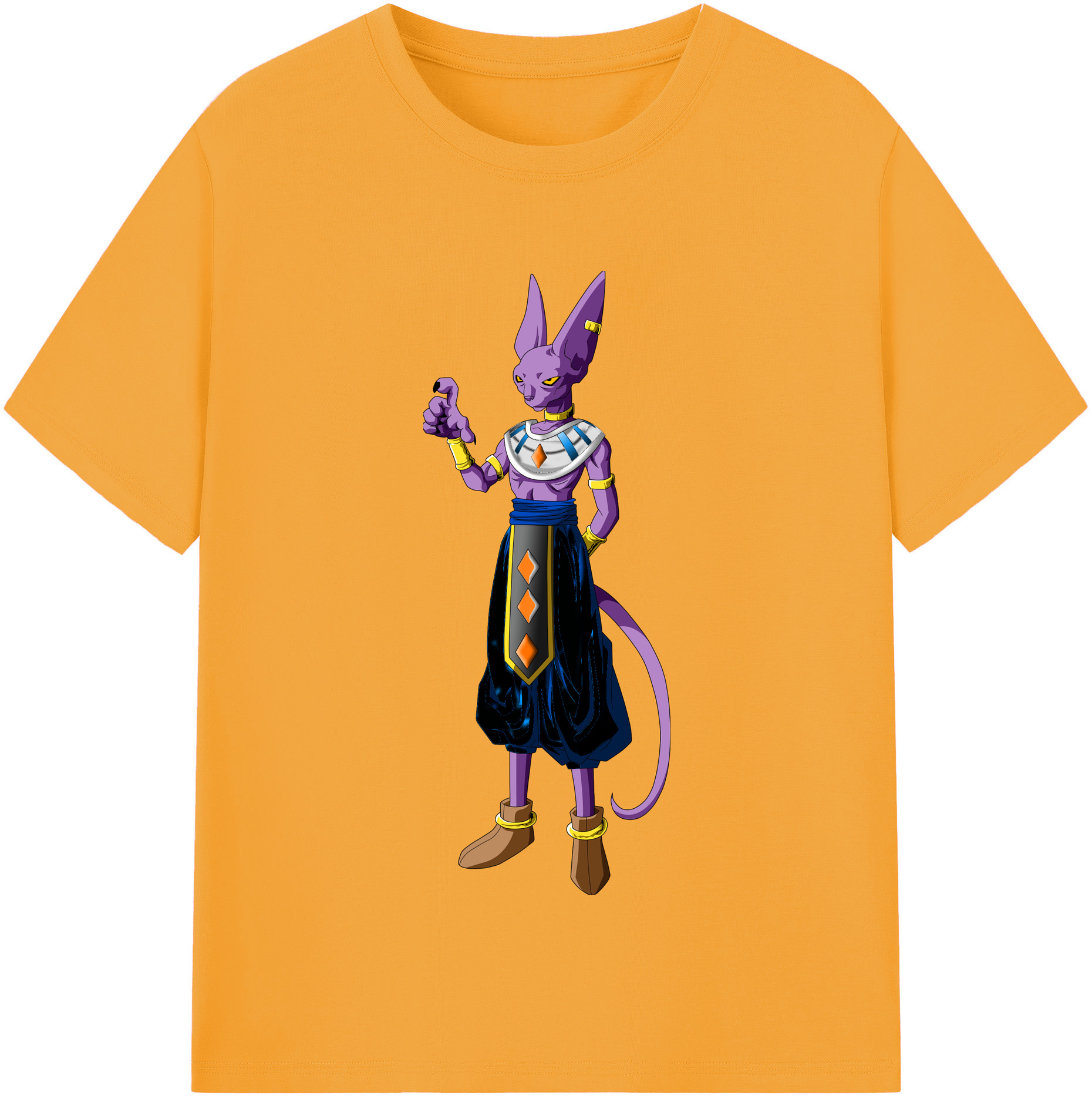 （画像用） ドラゴンボール ビルス 破壊神ビルス DRAGON BALL Beerus Birusu レディースカジュアルプリントTシャツ（綿100％）