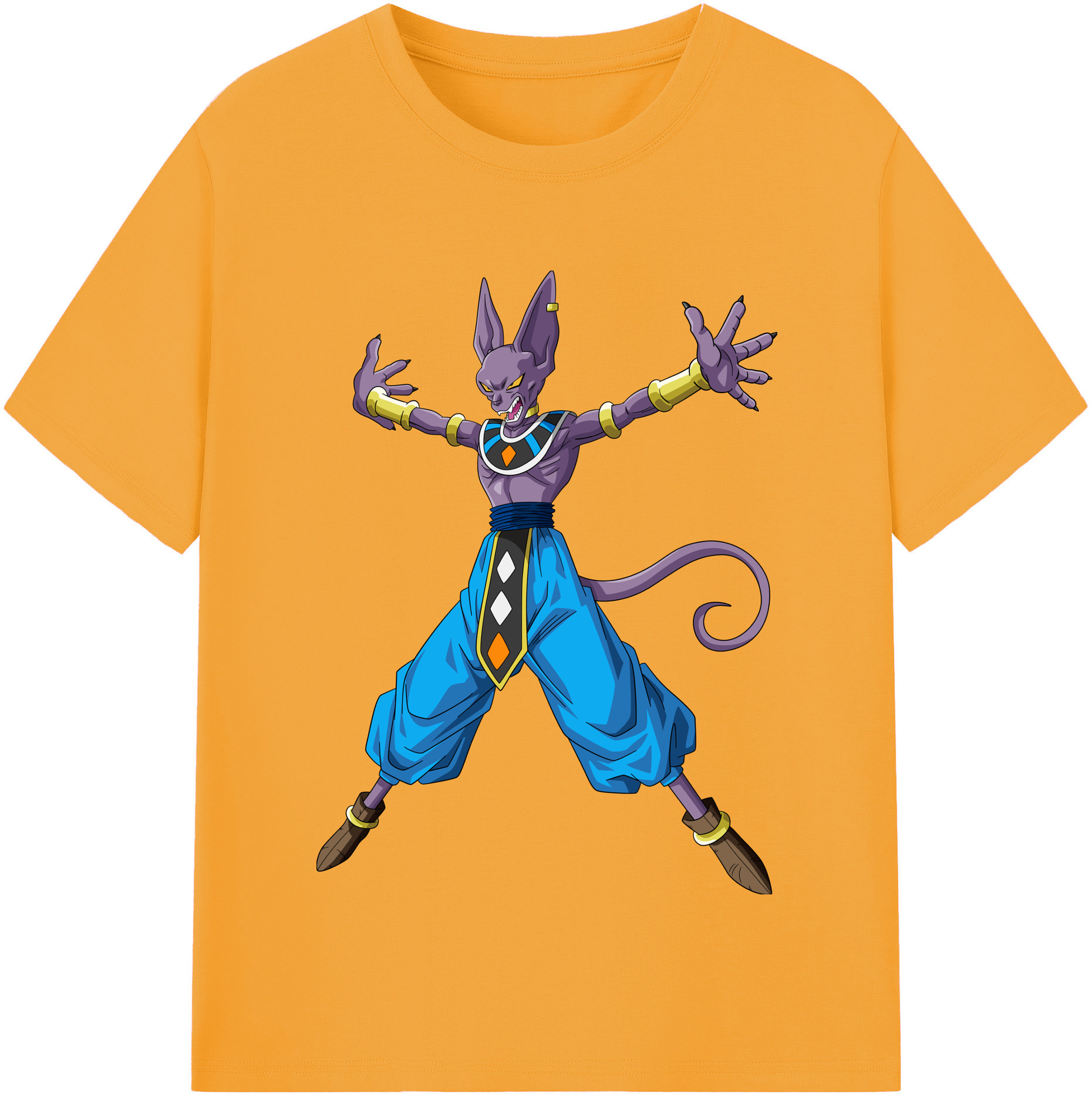 （画像用） ドラゴンボール ビルス 破壊神ビルス DRAGON BALL Beerus Birusu レディースカジュアルプリントTシャツ（綿100％）