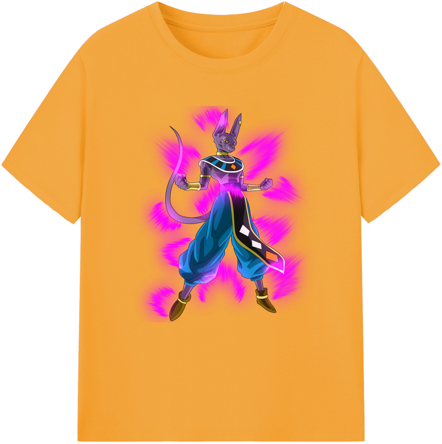 （画像用） ドラゴンボール ビルス 破壊神ビルス DRAGON BALL Beerus Birusu レディースカジュアルプリントTシャツ（綿100％）