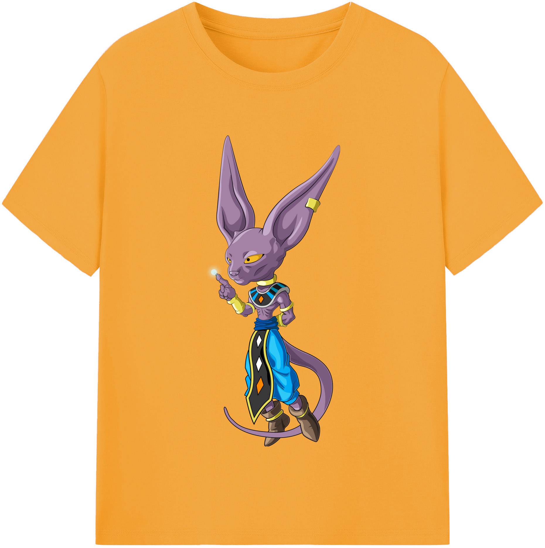 （画像用） ドラゴンボール ビルス 破壊神ビルス DRAGON BALL Beerus Birusu レディースカジュアルプリントTシャツ（綿100％）