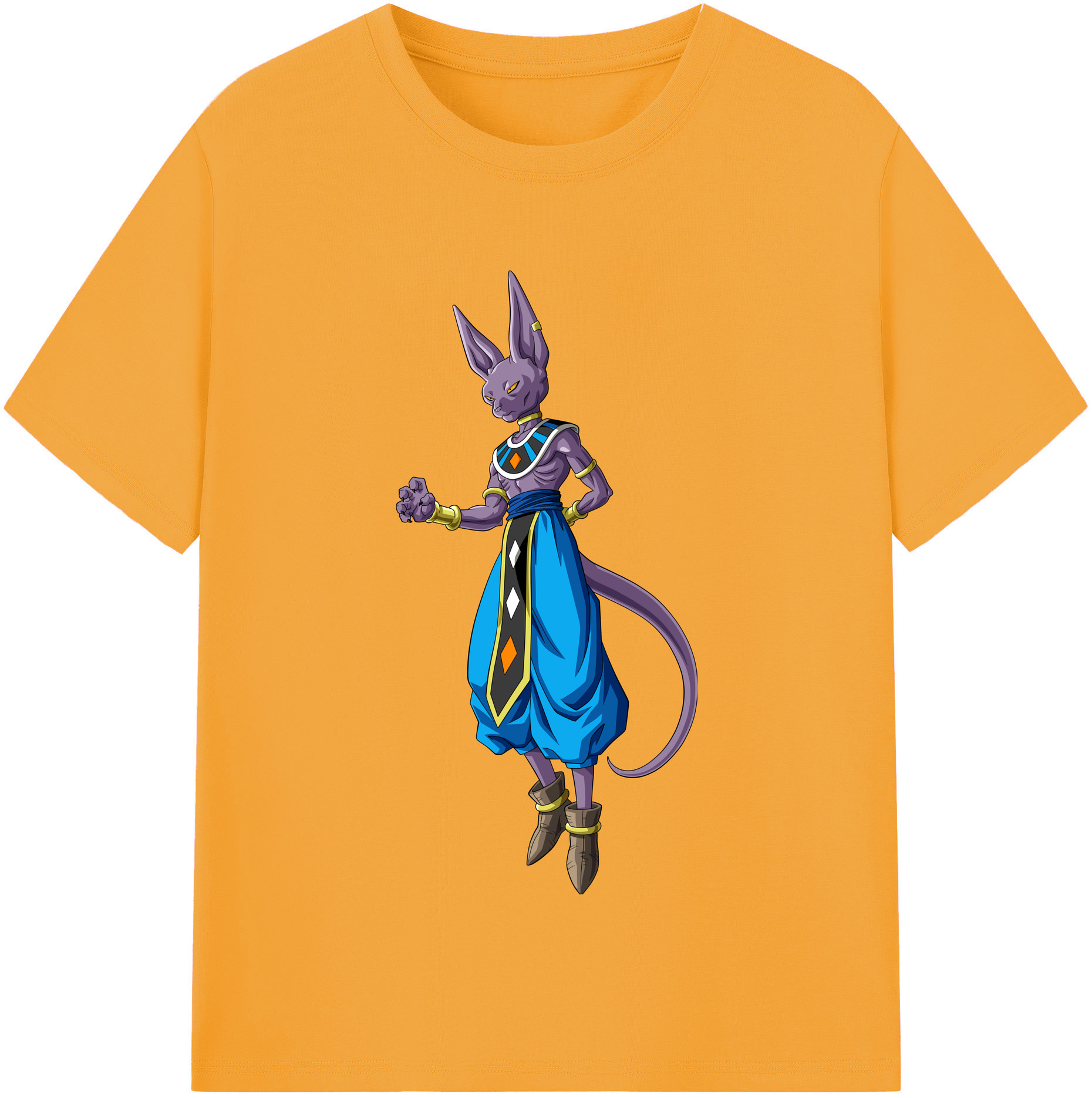 （画像用） ドラゴンボール ビルス 破壊神ビルス DRAGON BALL Beerus Birusu レディースカジュアルプリントTシャツ（綿100％）