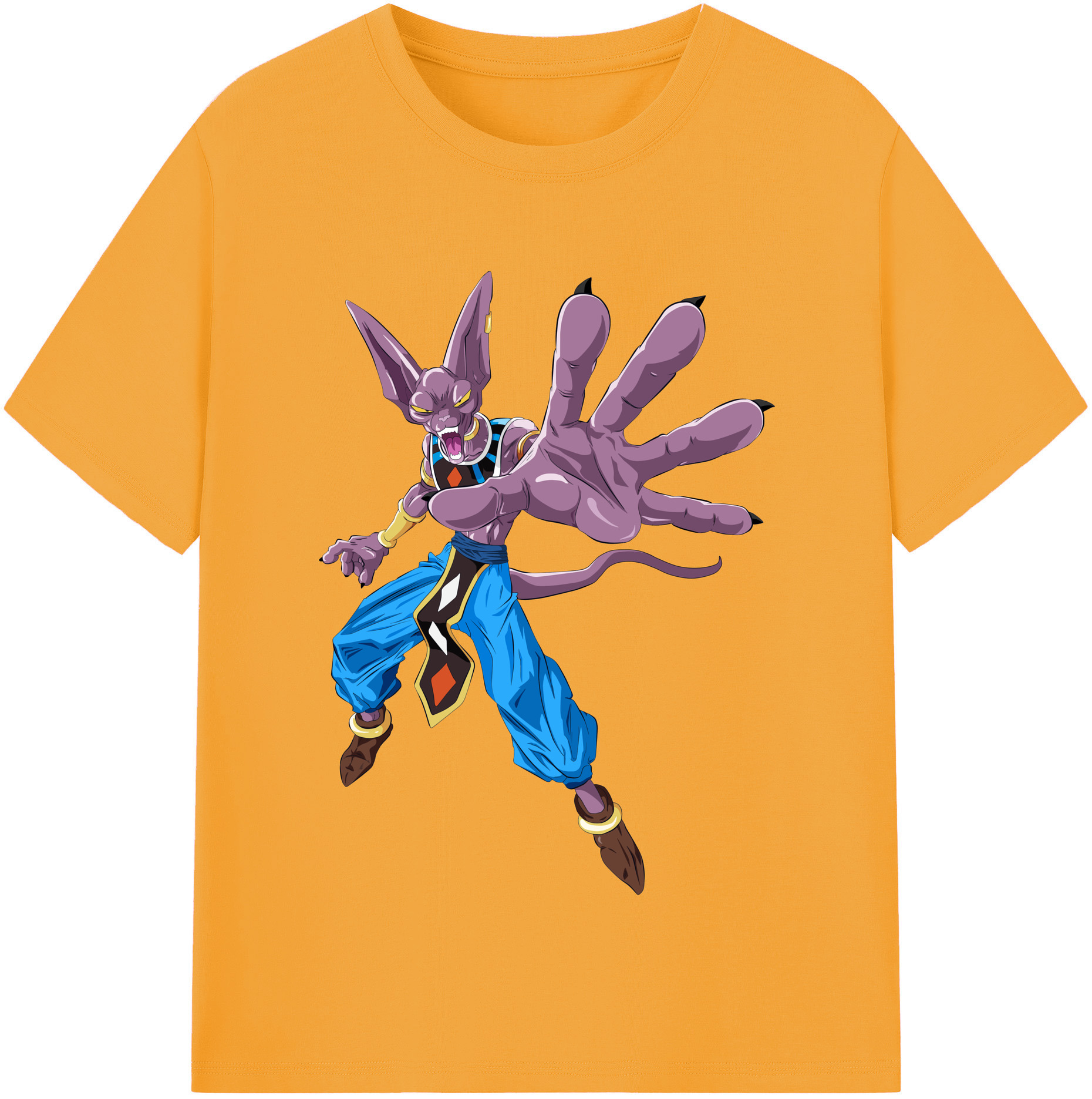 （画像用） ドラゴンボール ビルス 破壊神ビルス DRAGON BALL Beerus Birusu レディースカジュアルプリントTシャツ（綿100％）