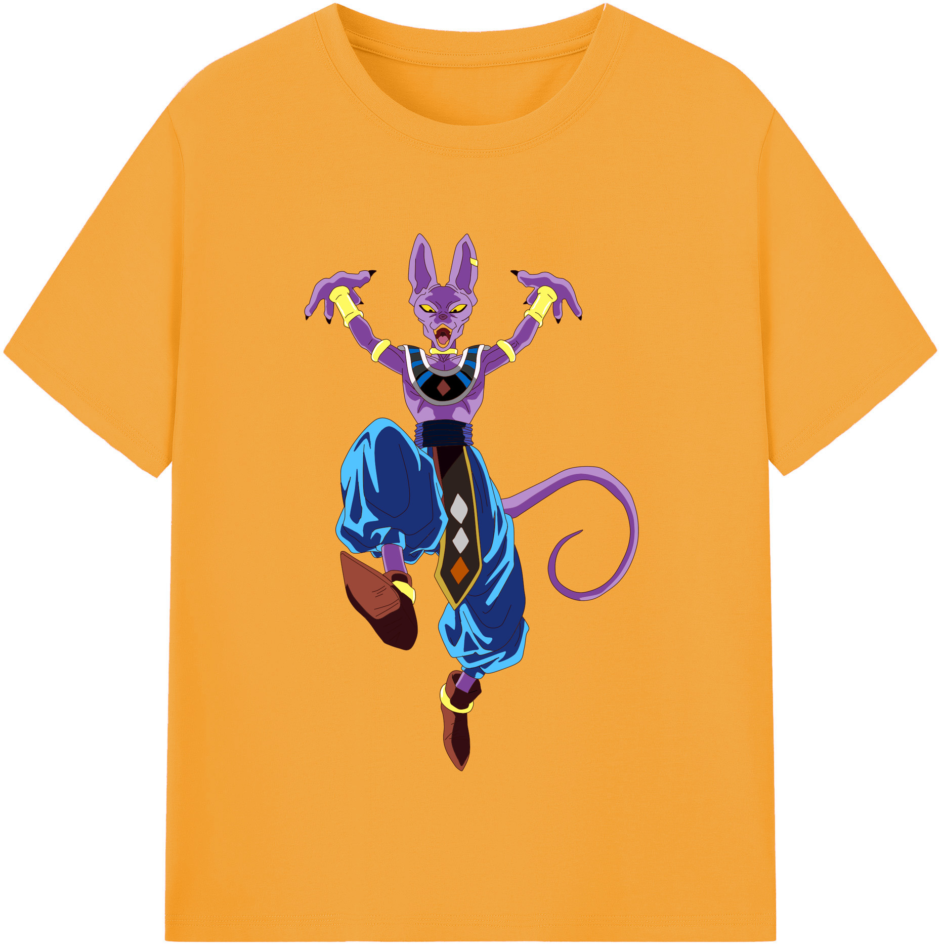 （画像用） ドラゴンボール ビルス 破壊神ビルス DRAGON BALL Beerus Birusu レディースカジュアルプリントTシャツ（綿100％）