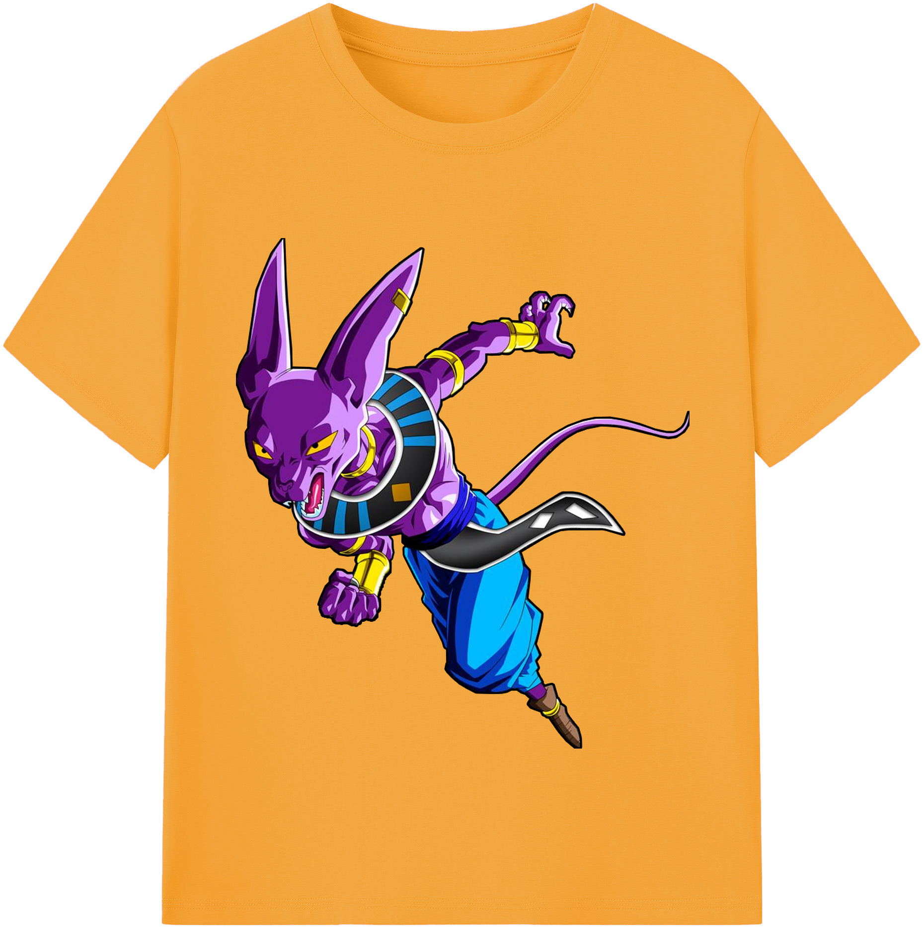 （画像用） ドラゴンボール ビルス 破壊神ビルス DRAGON BALL Beerus Birusu レディースカジュアルプリントTシャツ（綿100％）