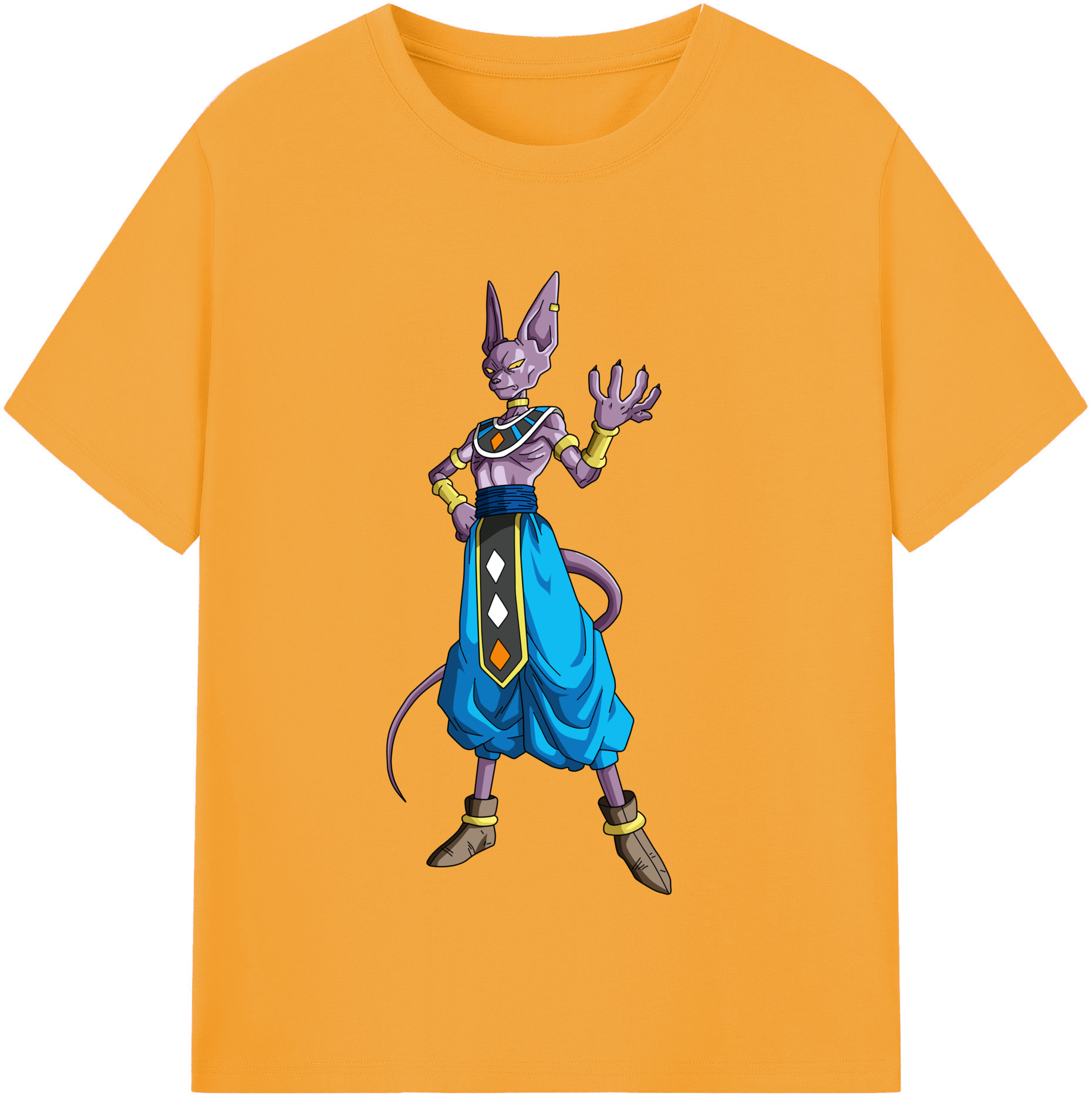 （画像用） ドラゴンボール ビルス 破壊神ビルス DRAGON BALL Beerus Birusu レディースカジュアルプリントTシャツ（綿100％）