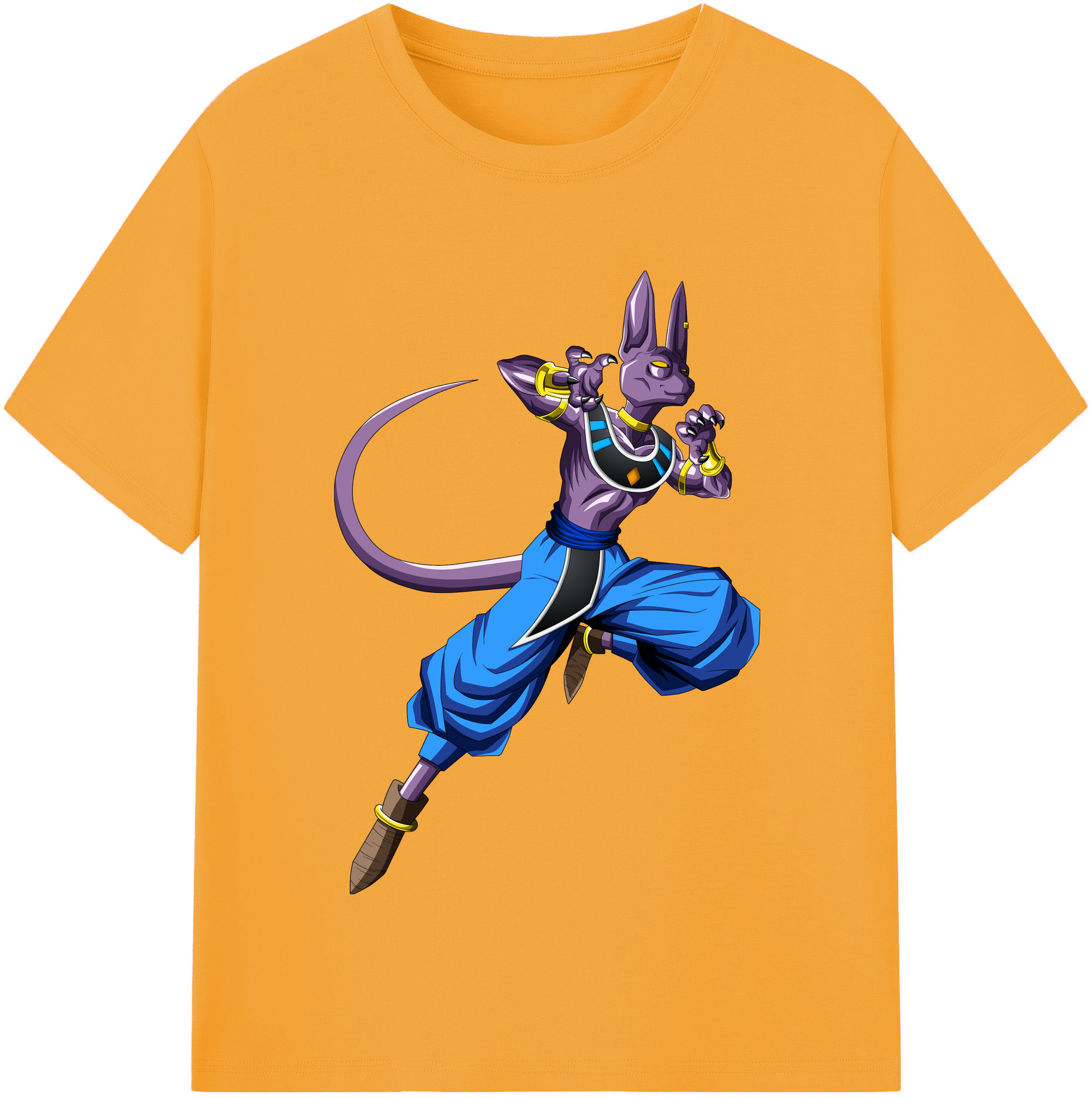 （画像用） ドラゴンボール ビルス 破壊神ビルス DRAGON BALL Beerus Birusu レディースカジュアルプリントTシャツ（綿100％）