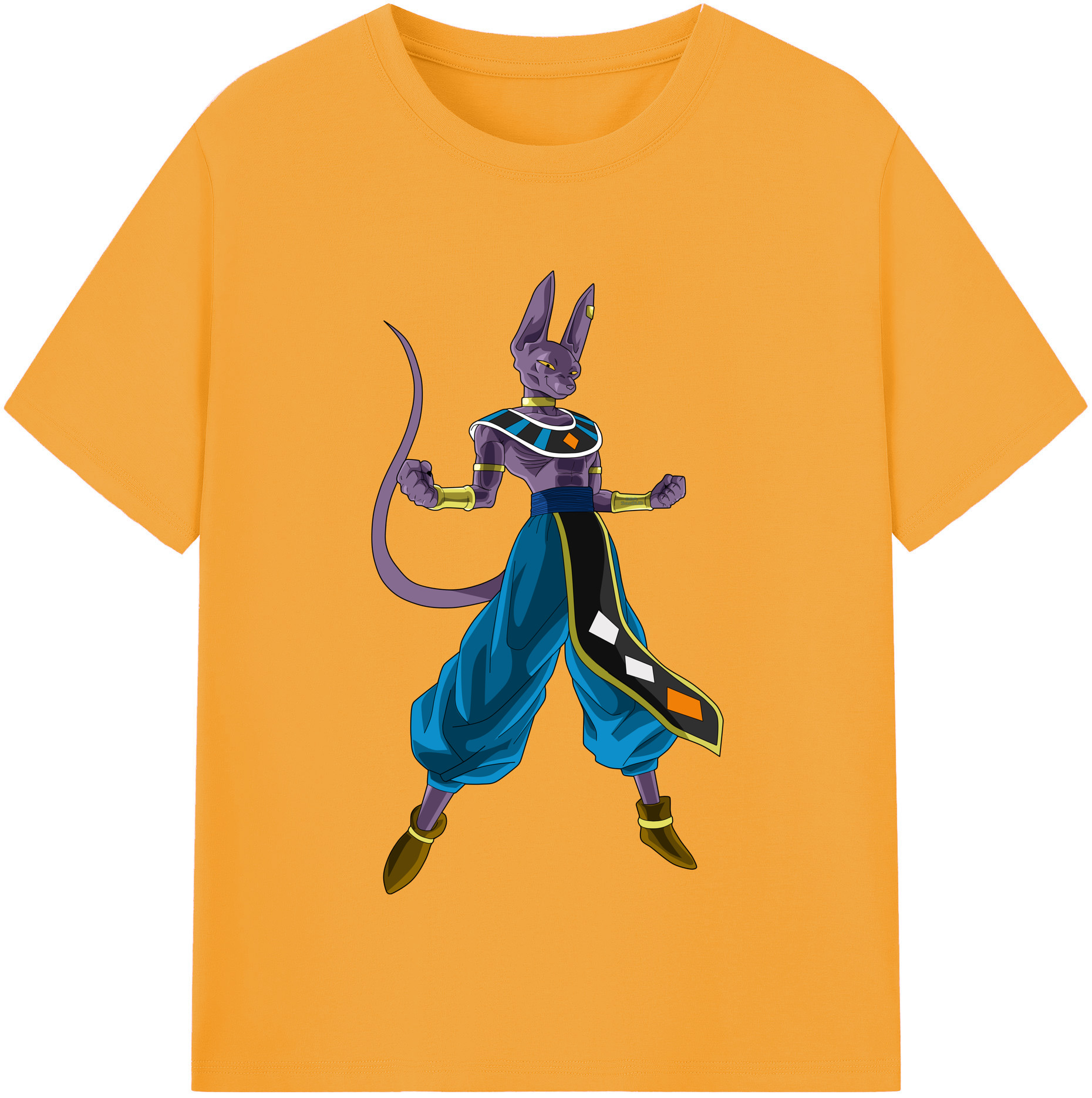 （画像用） ドラゴンボール ビルス 破壊神ビルス DRAGON BALL Beerus Birusu レディースカジュアルプリントTシャツ（綿100％）