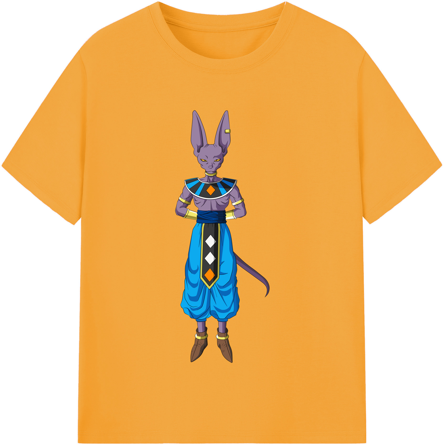 （画像用） ドラゴンボール ビルス 破壊神ビルス DRAGON BALL Beerus Birusu レディースカジュアルプリントTシャツ（綿100％）