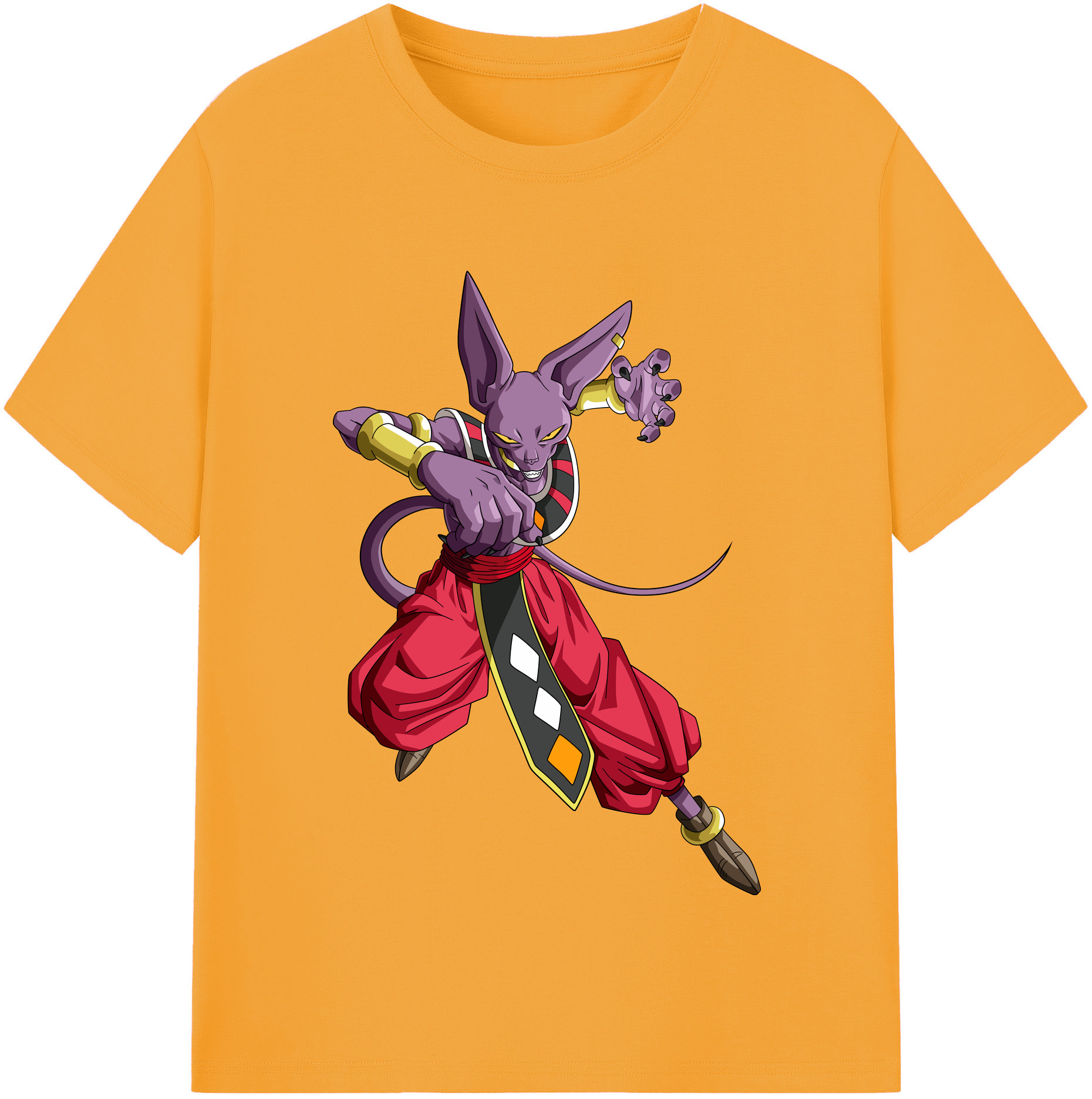 （画像用） ドラゴンボール ビルス 破壊神ビルス DRAGON BALL Beerus Birusu レディースカジュアルプリントTシャツ（綿100％）