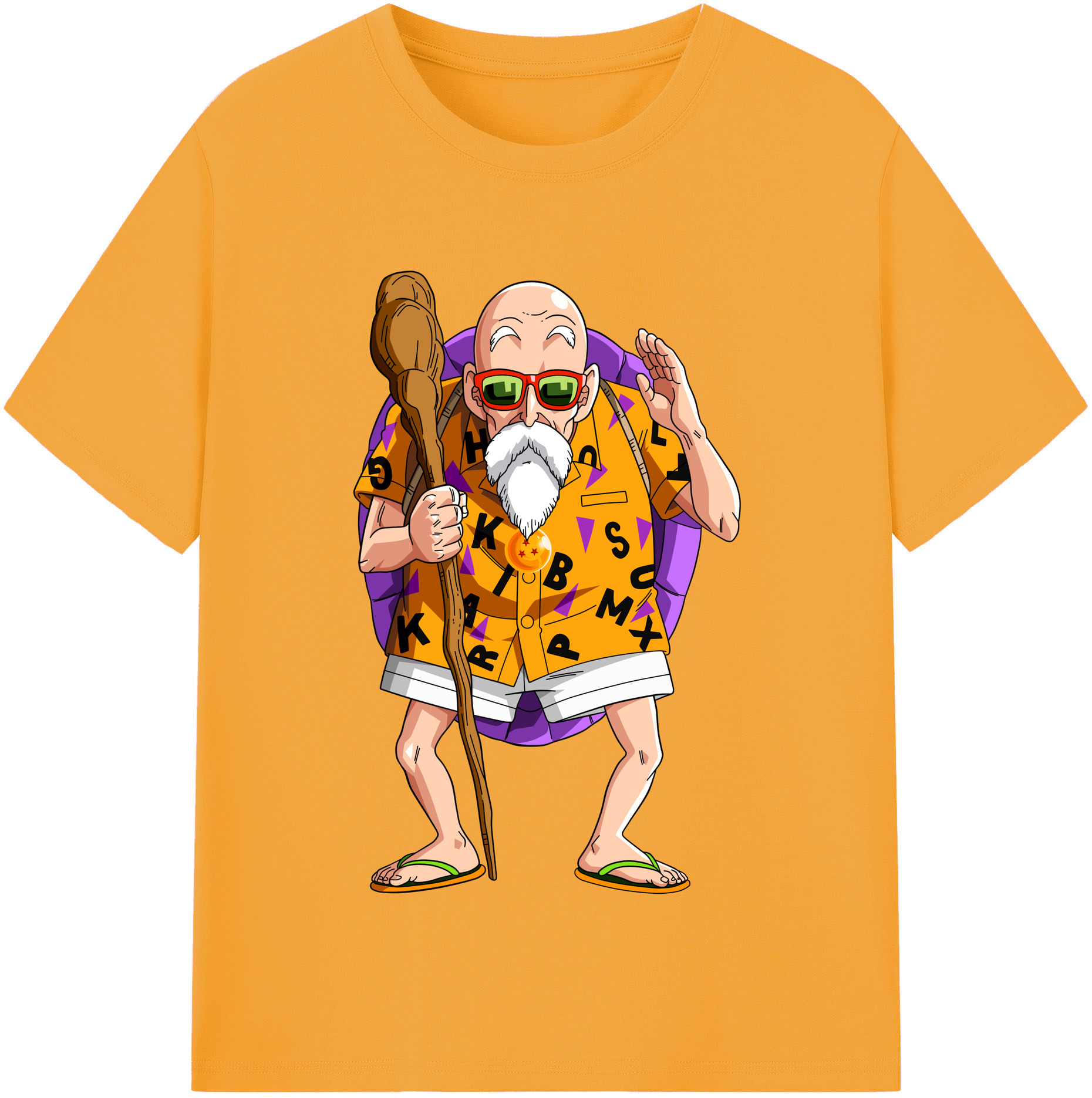 （画像用） ドラゴンボール 亀仙人（かめせんにん） DRAGON BALL Master Roshi Kame Sennin レディースカジュアルプリントTシャツ（綿100％）
