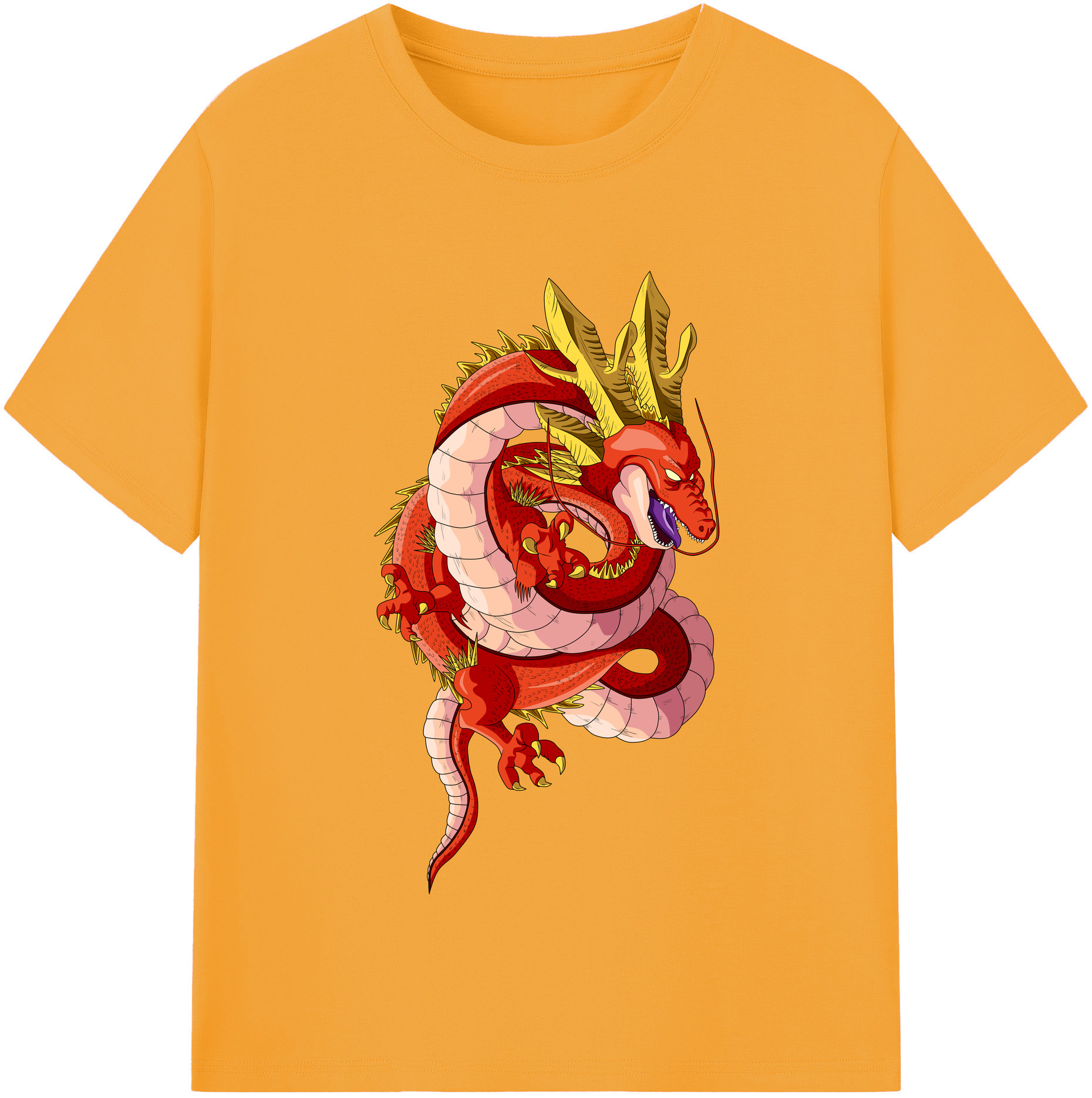 （画像用） ドラゴンボール 神龍 シェンロン DRAGON BALL Shenron レディースカジュアルプリントTシャツ（綿100％）