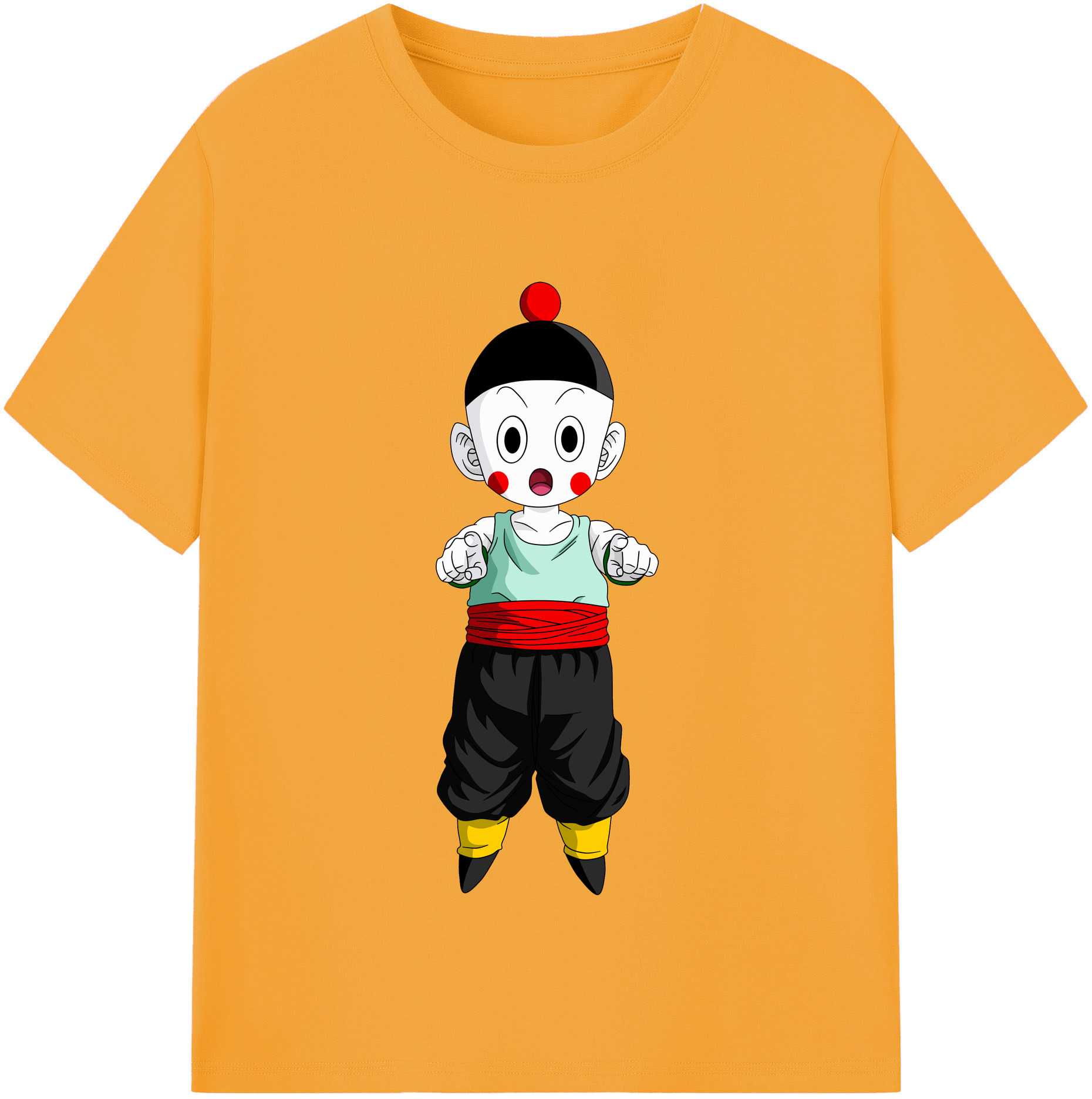 （画像用） ドラゴンボール 餃子（チャオズ）DRAGON BALL Chaoz レディースカジュアルプリントTシャツ（綿100％）
